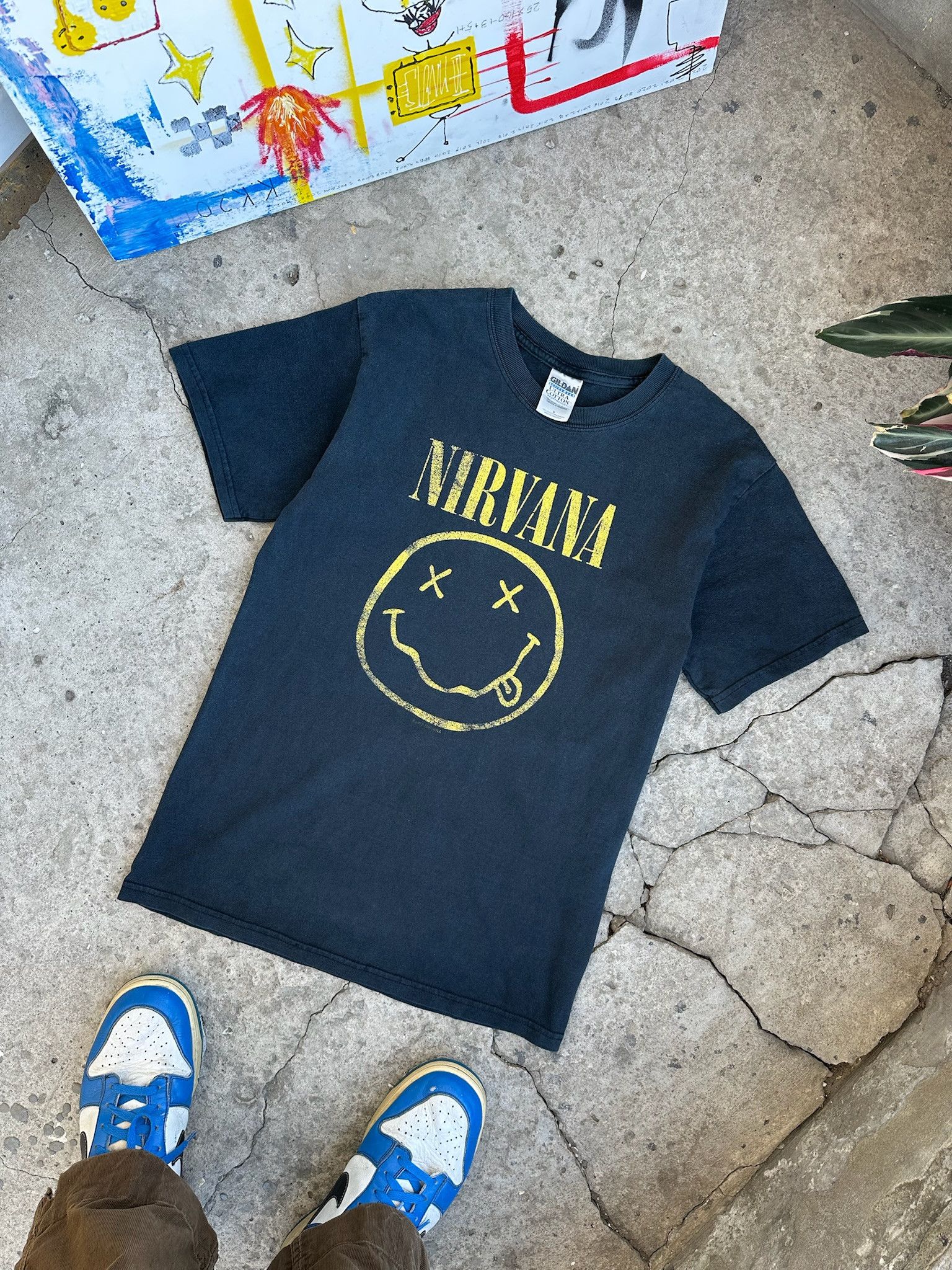 Band Tees Vintage 90s Nirvana Smile Kurt Cobain Black Tee Size US S / EU 44-46 / 1 - 1 Thumbnail