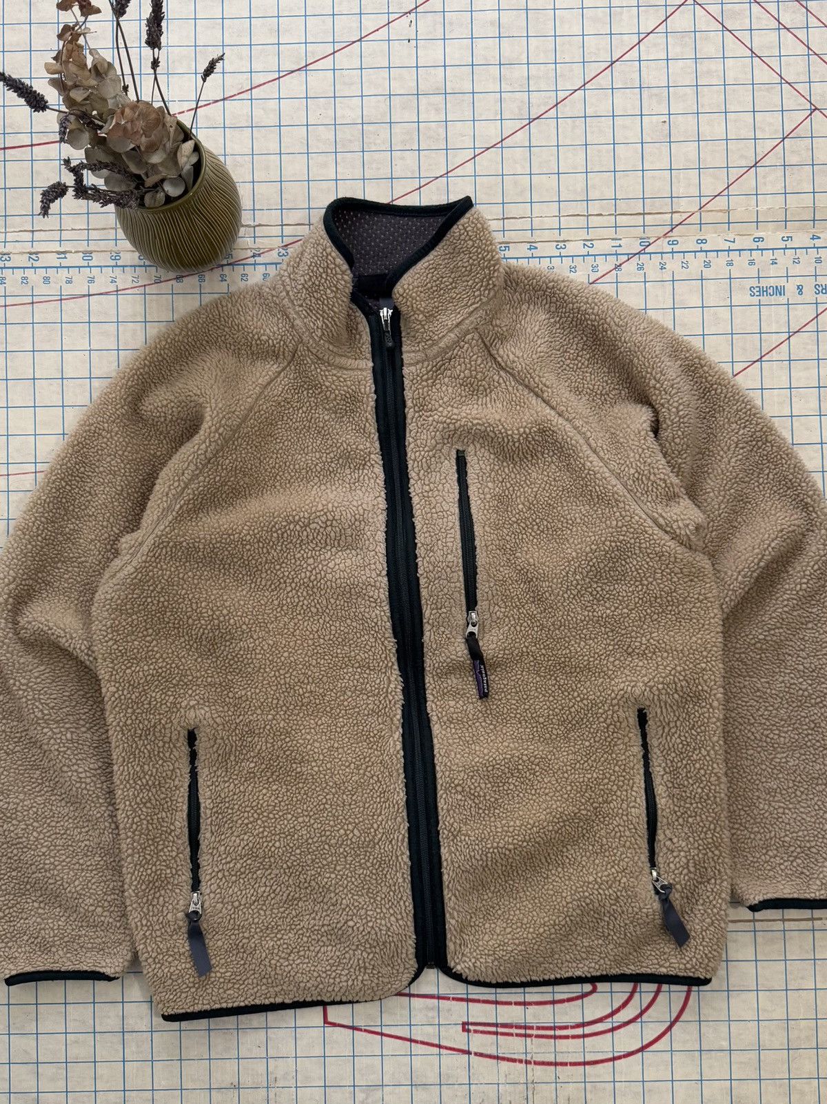 Patagonia × Vintage Vintage Patagonia Oatmeal Deep Pile Full Zip Fleece Large Size US L / EU 52-54 / 3 - 2 Thumbnail