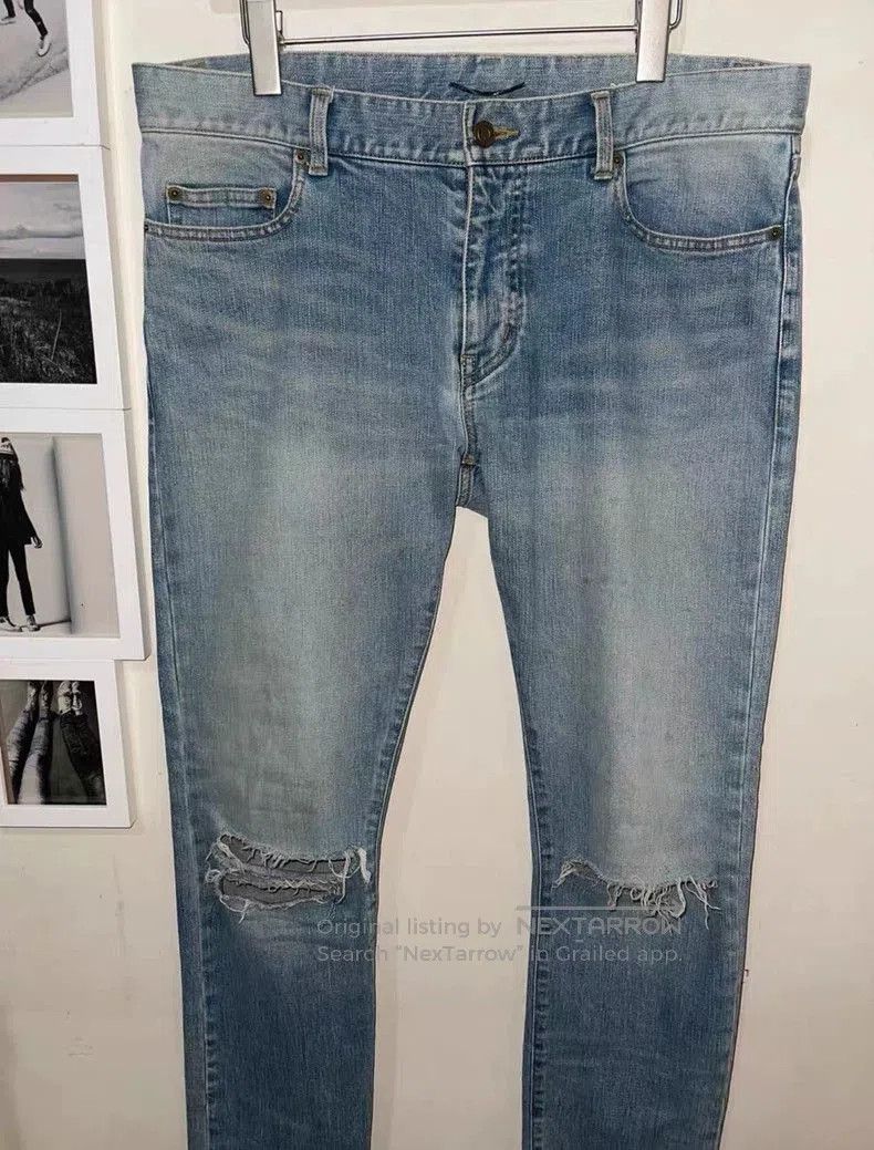 Saint Laurent Paris Saint Laurent Distressed Denim Jeans. Size US 33 - 2 Thumbnail