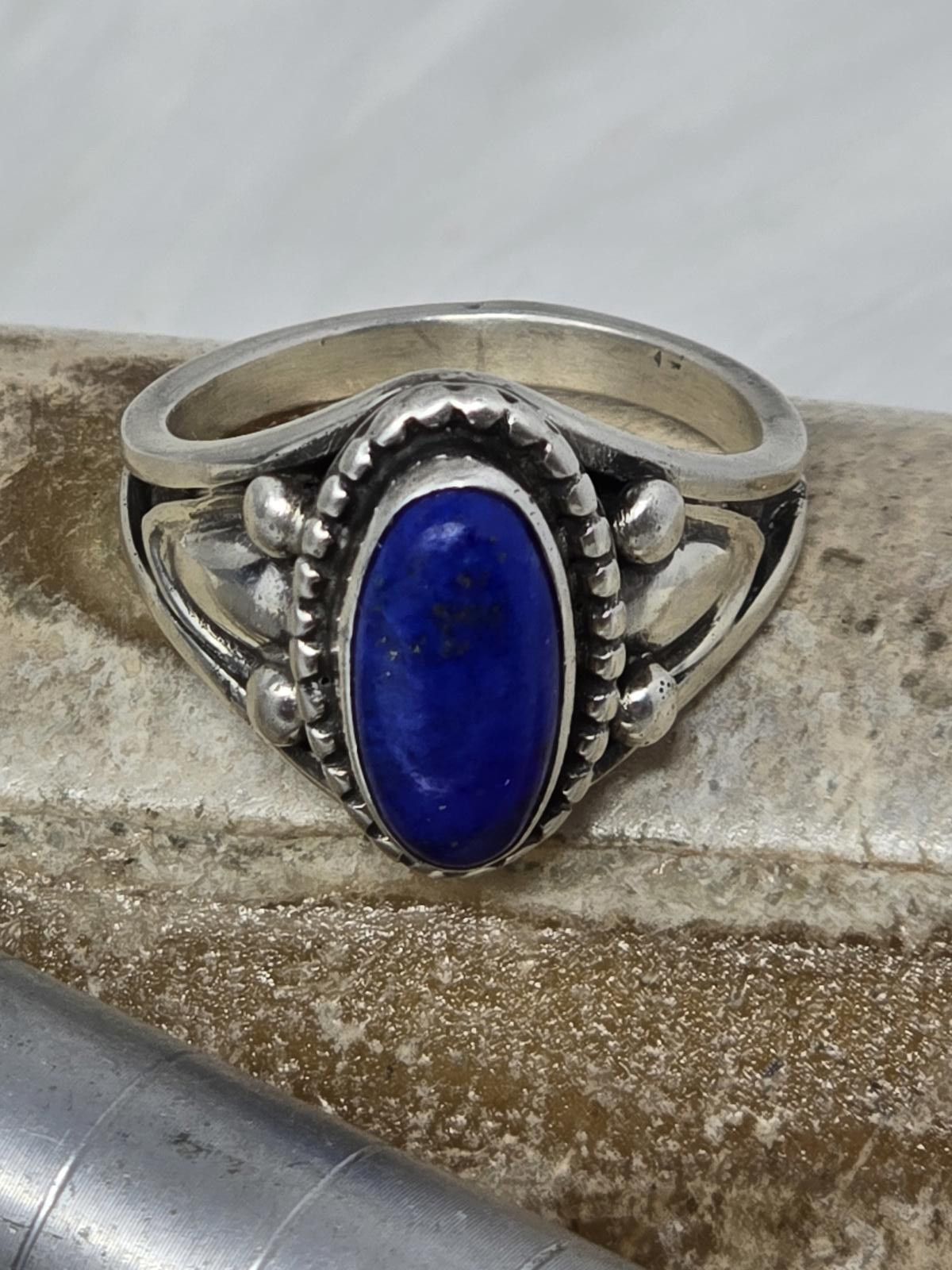 Other Navajo Sterling Silver Lapis Ring by Derrick Gordon – Size 7 Size ONE SIZE - 2 Thumbnail