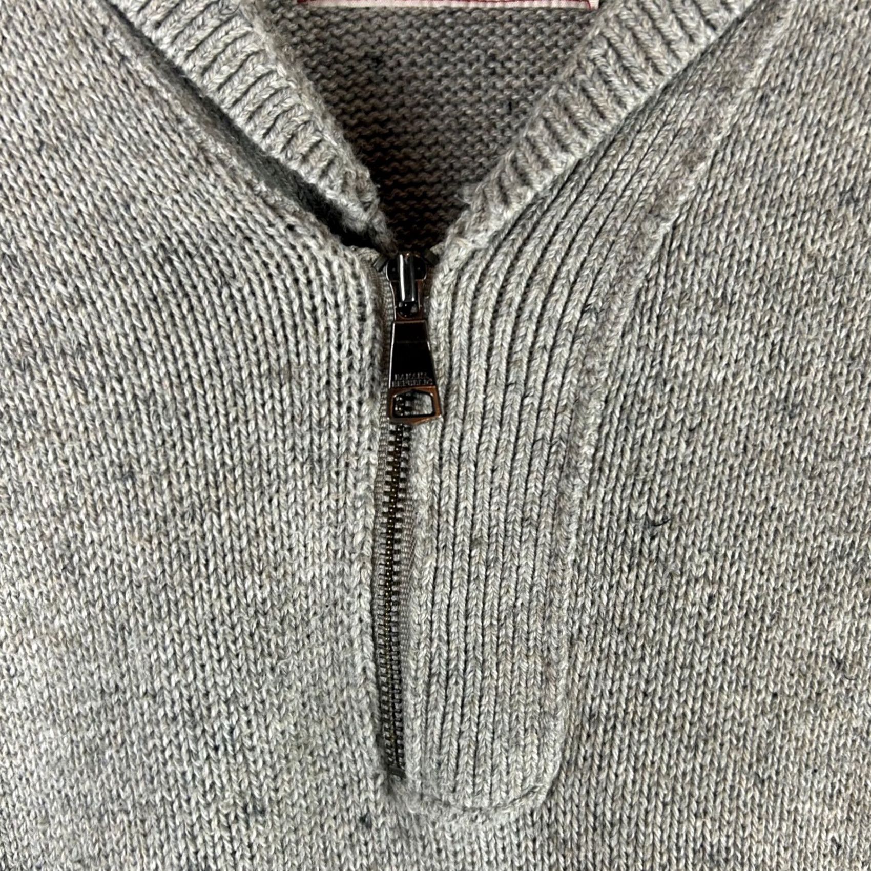 Banana Republic Banana Republic Heritage Mens Gray Speckled 1/4 Zip Sweater Size S 100 Cotton Size US S / EU 44-46 / 1 - 3 Thumbnail