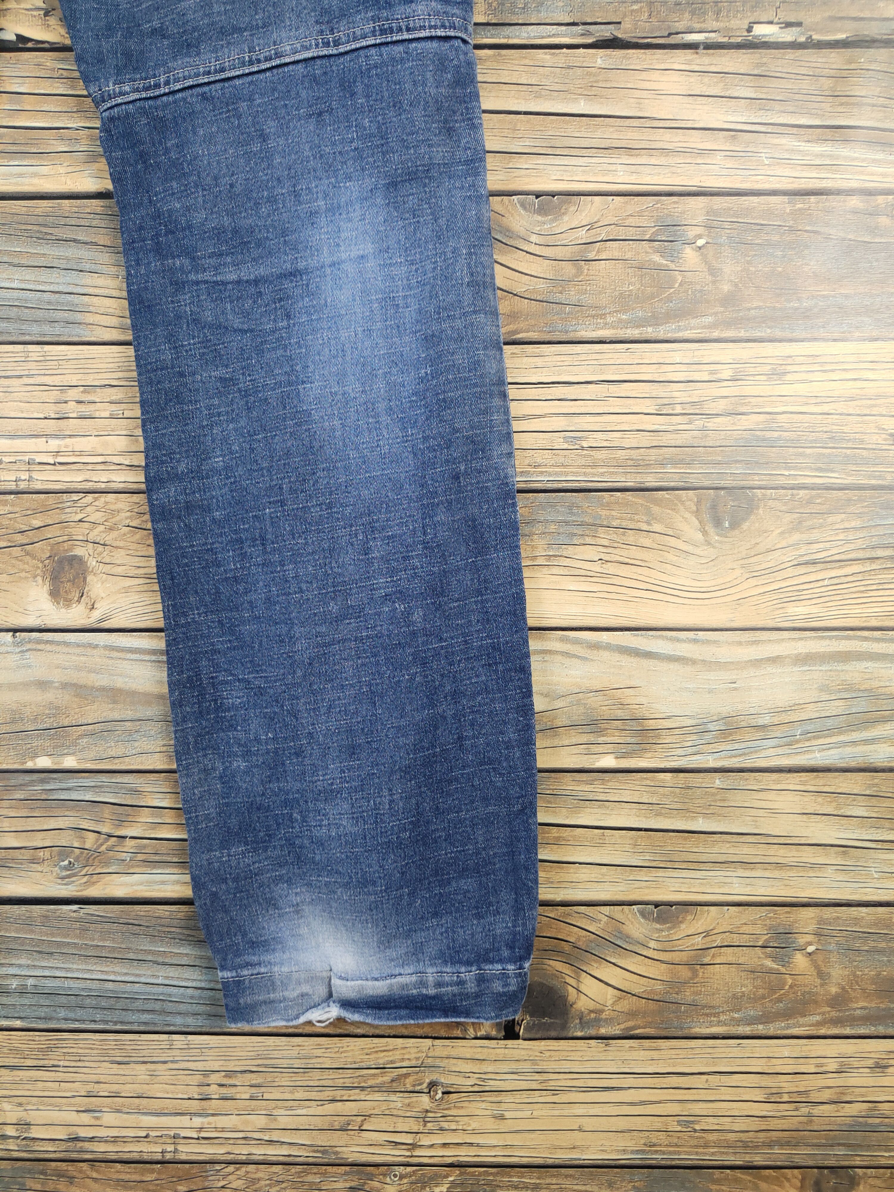 Japanese Brand FieldCore Dark Blue Distressed Ripped Soft Jeans #W2090 Size US 32 / EU 48 - 11 Thumbnail