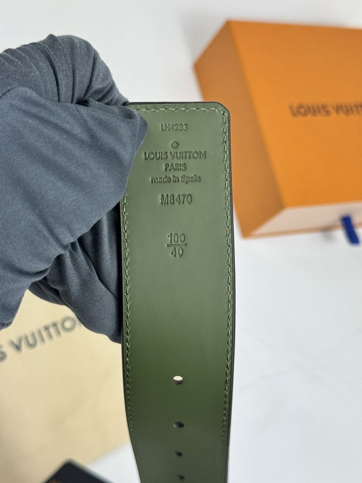 Louis Vuitton LV MEGA PIXEL CAMOUFLAGE 40MM REVERSIBLE BELT 100 Size 34 - 4 Thumbnail