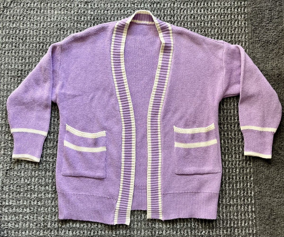 Vintage Vintage Light Purple Cardigan Size US L / EU 52-54 / 3 - 1 Thumbnail
