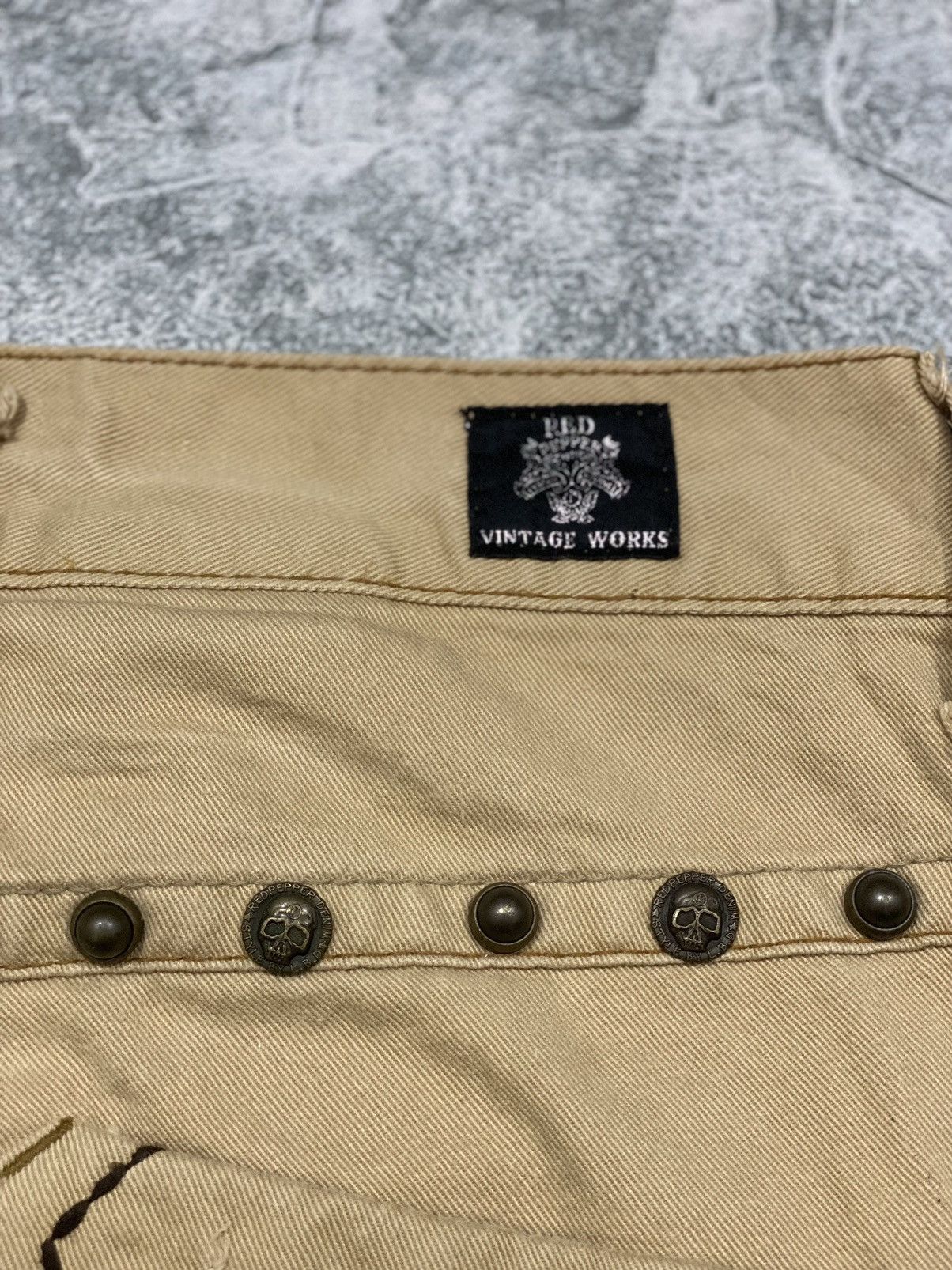 Hysteric Glamour Red Pepper Skull Double Knee Ripped Pants Size US 34 / EU 50 - 5 Thumbnail