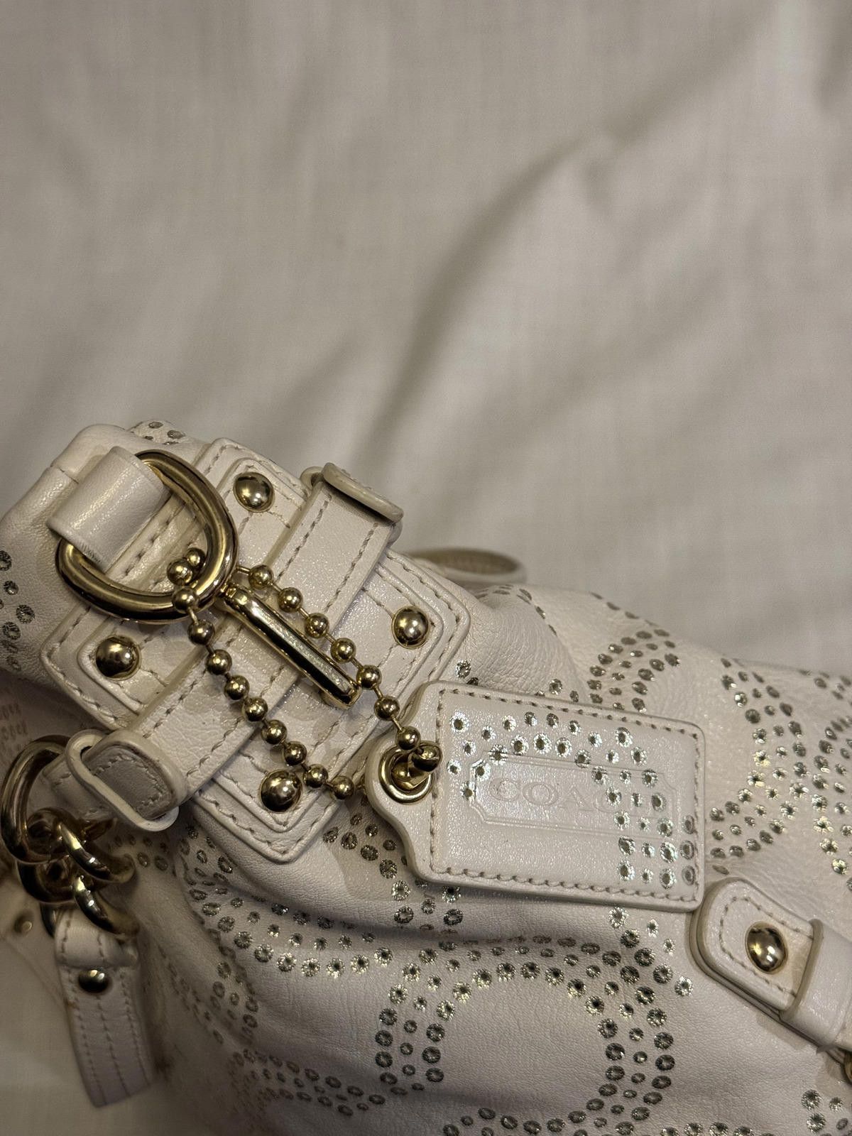 Coach Stylish White Studded Handbag by Coach Size ONE SIZE - 5 Thumbnail