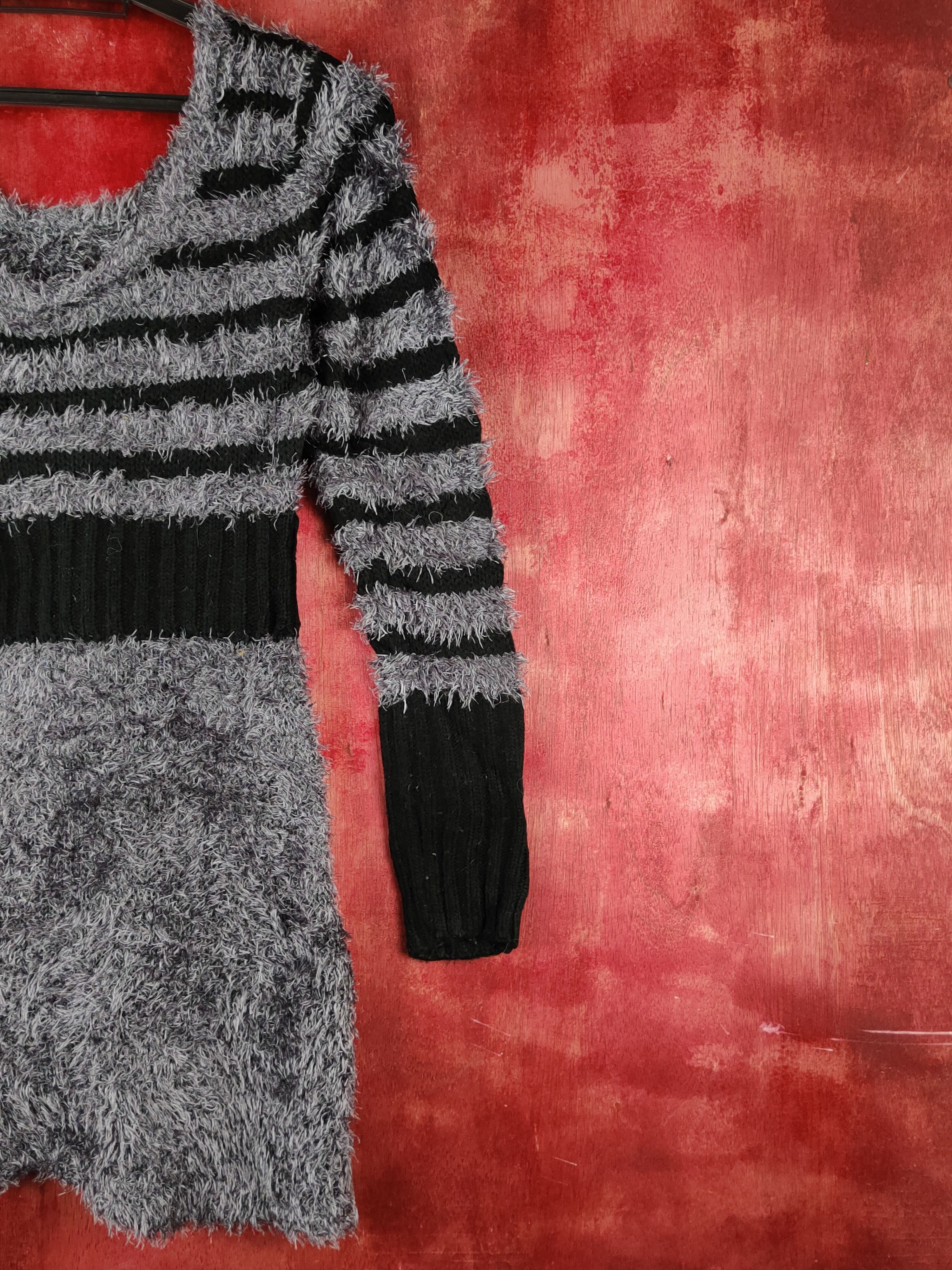 Homespun Knitwear × Japanese Brand × Vintage Edge Line Dark Gray Shag Shaggy Fur Mohair Knitwear #S1976 Size XS / US 0-2 / IT 36-38 - 5 Thumbnail