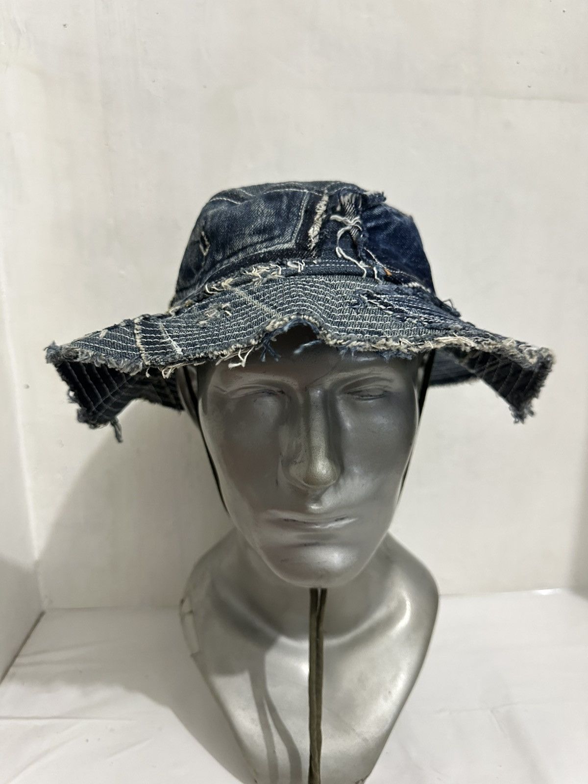 Art Comes First Beautifull Custom Made Patchwork Denim Bucket Hats Size ONE SIZE - 1 Thumbnail