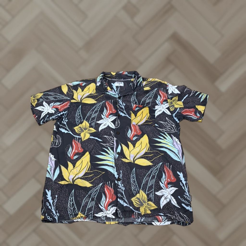 Hurley Hurley Button Up Shirt Mens M Floral Hawaii Casual Black Short Sleeve Collared 6036 Size US M / EU 48-50 / 2 - 1 Thumbnail