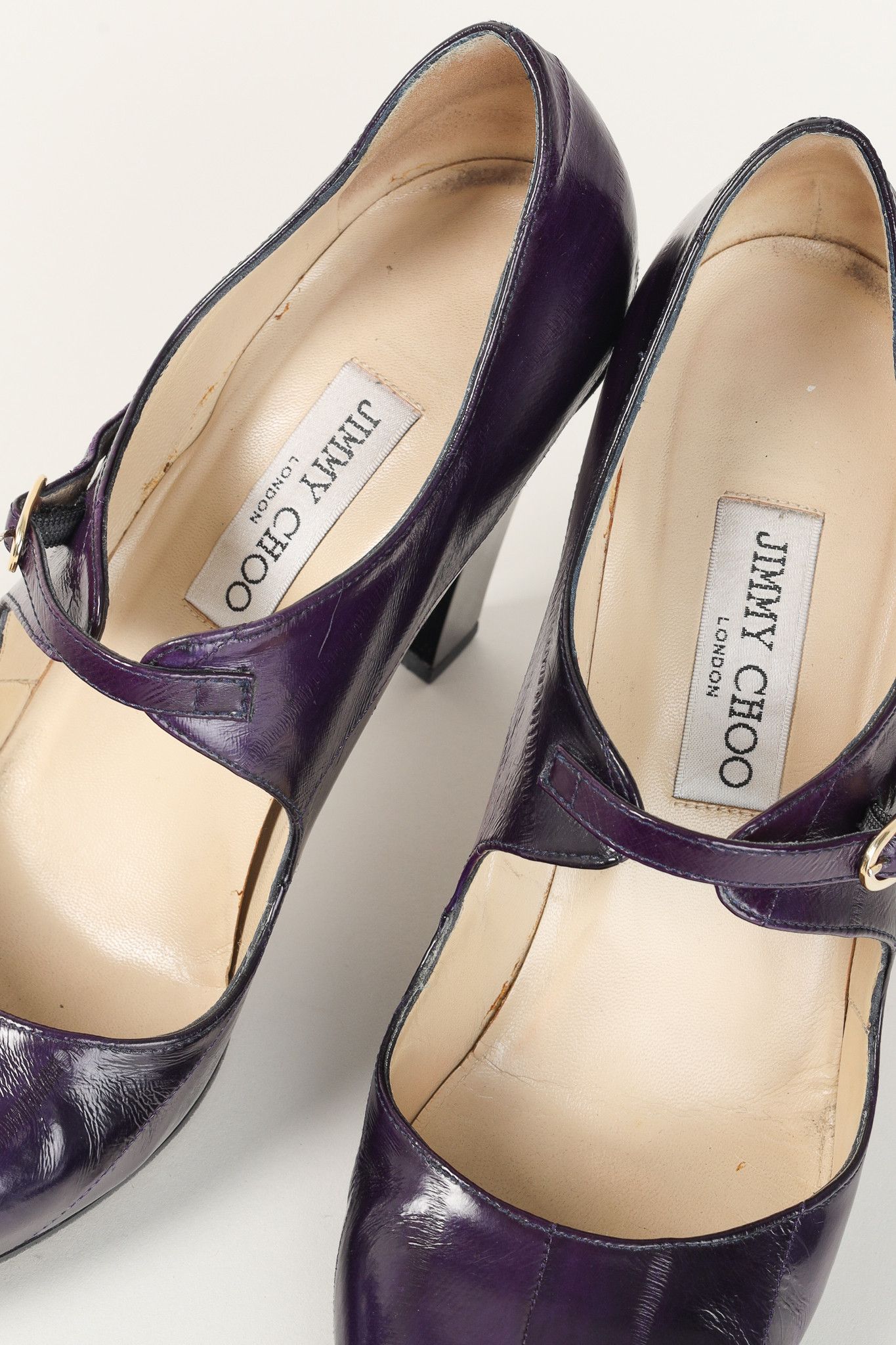 Jimmy Choo Jimmy Choo Kiln Purple Eel Mary Jane Pumps Size US 9 / IT 39 - 10 Thumbnail