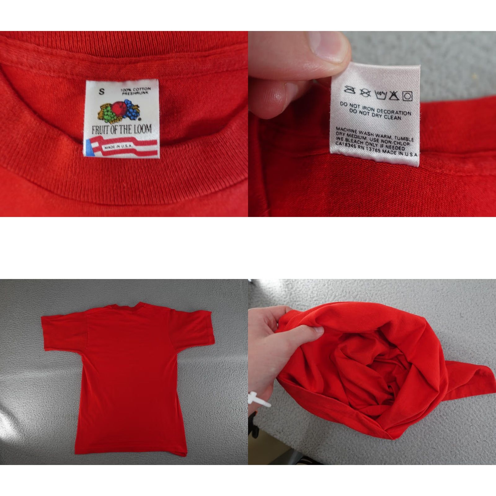 Fruit Of The Loom VINTAGE Fruit of the Loom Turtle Shirt Mens S Red 90s Tom's Tortugas Graphic Print Crew Neck Short Sleeve Cotton Size US S / EU 44-46 / 1 - 8 Thumbnail