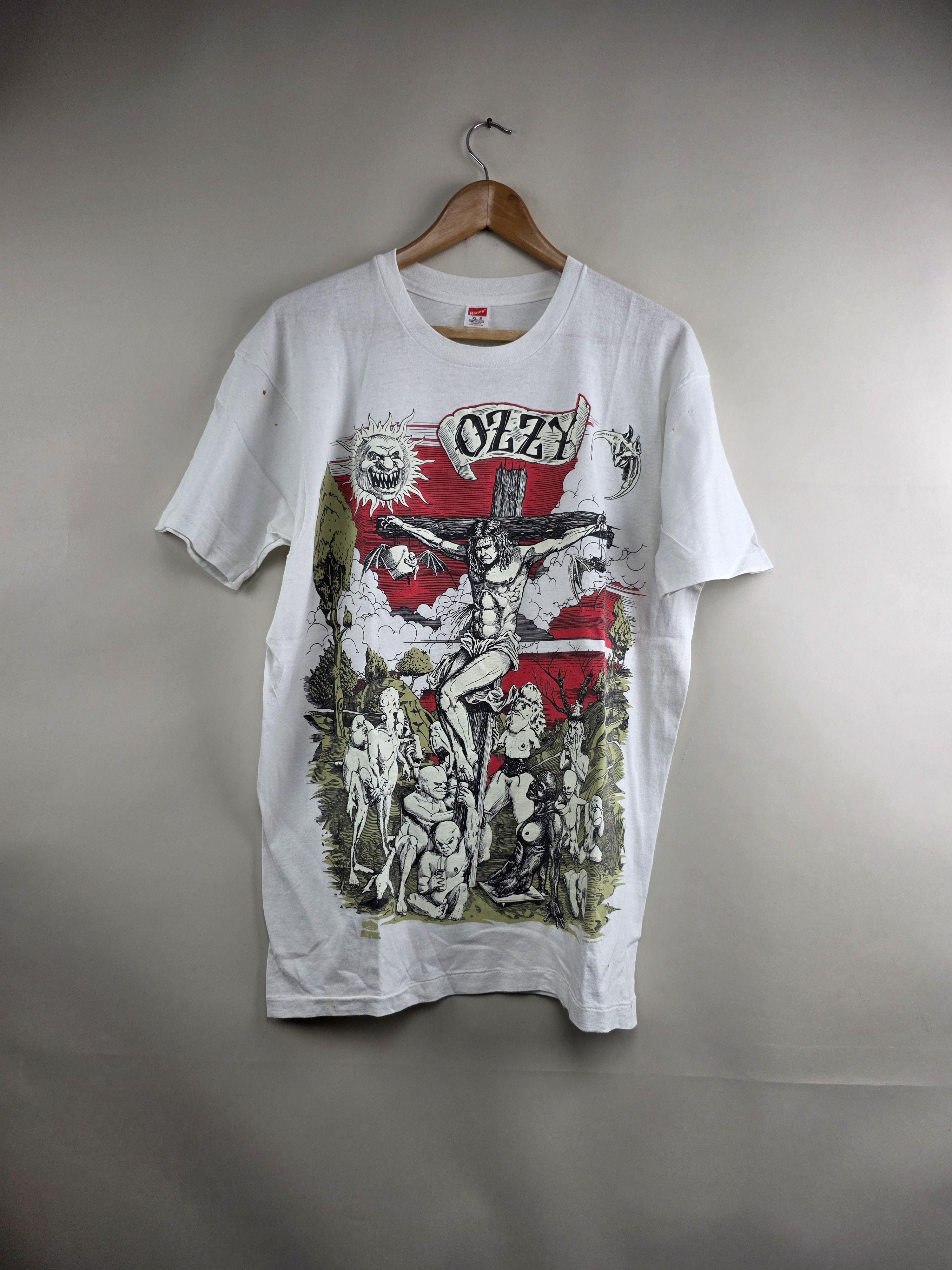 Band Tees × Ozzy Osbourne × Vintage 1991 Ozzy Osbourne Jesus Christ XL 21.5" 29" Size US XL / EU 56 / 4 - 1 Thumbnail