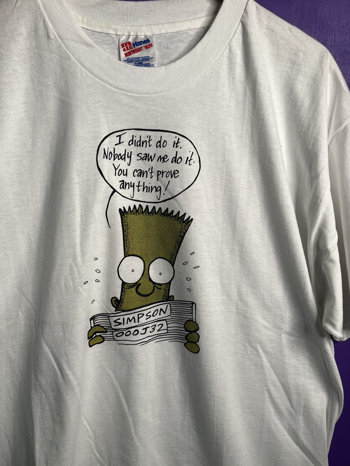 Vintage Vintage 90s Bart Simpson OJ Simpson mug shot t-shirt Size US XL / EU 56 / 4 - 3 Thumbnail