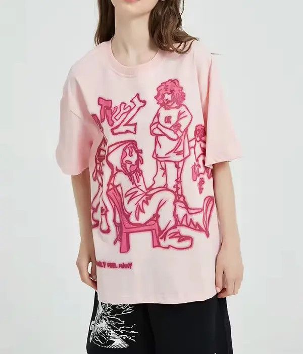 Japanese Brand Streetwear Funny Anime Cartoon Graphic Oversized T-Shirt y2k Size US M / EU 48-50 / 2 - 6 Thumbnail