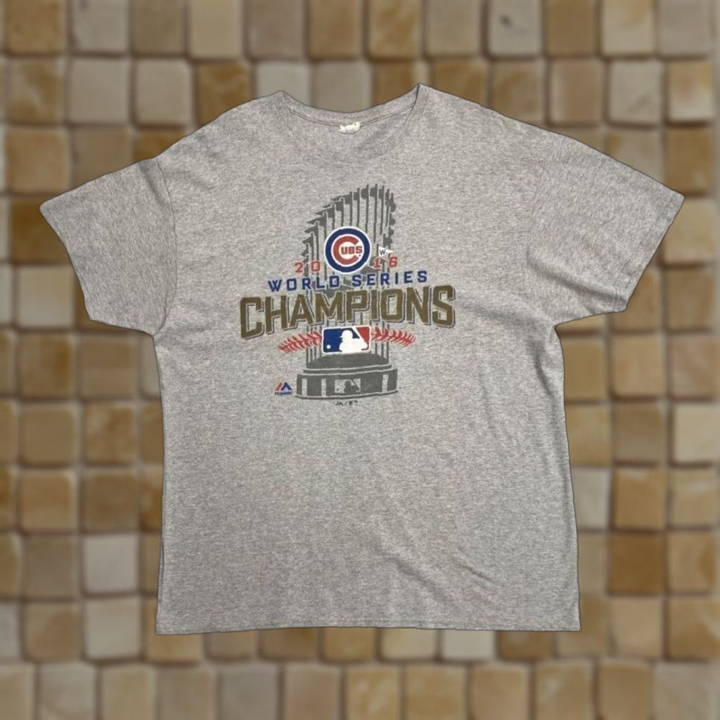MLB MLB Chicago Cubs “2016 World Series Champions” Baseball Graphic Grey T-Shirt XL Size US XL / EU 56 / 4 - 1 Thumbnail