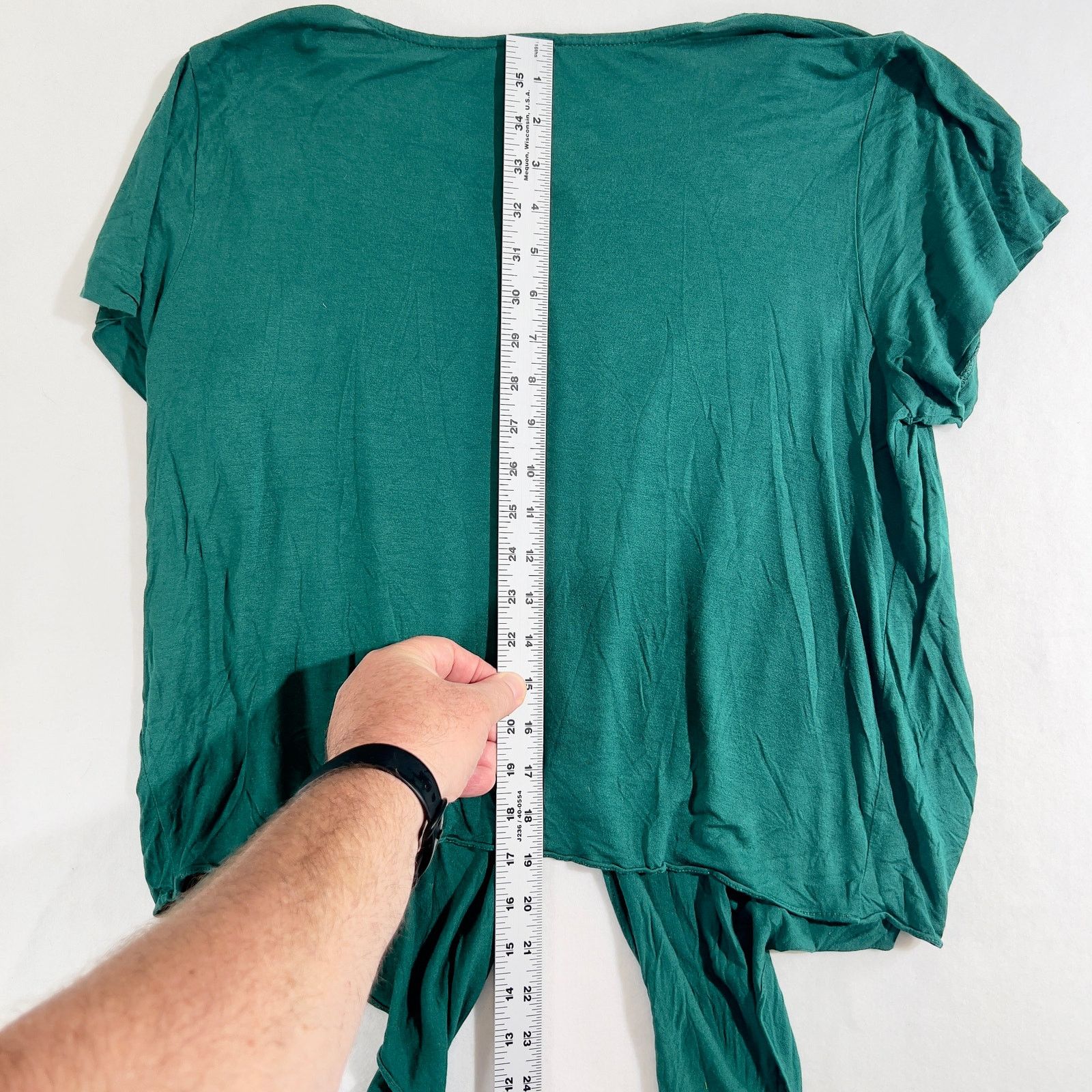 J.Crew J. Crew Cap Sleeve Pullover Blouse Style H4622 Teal Green Size L / US 10 / IT 46 - 6 Thumbnail