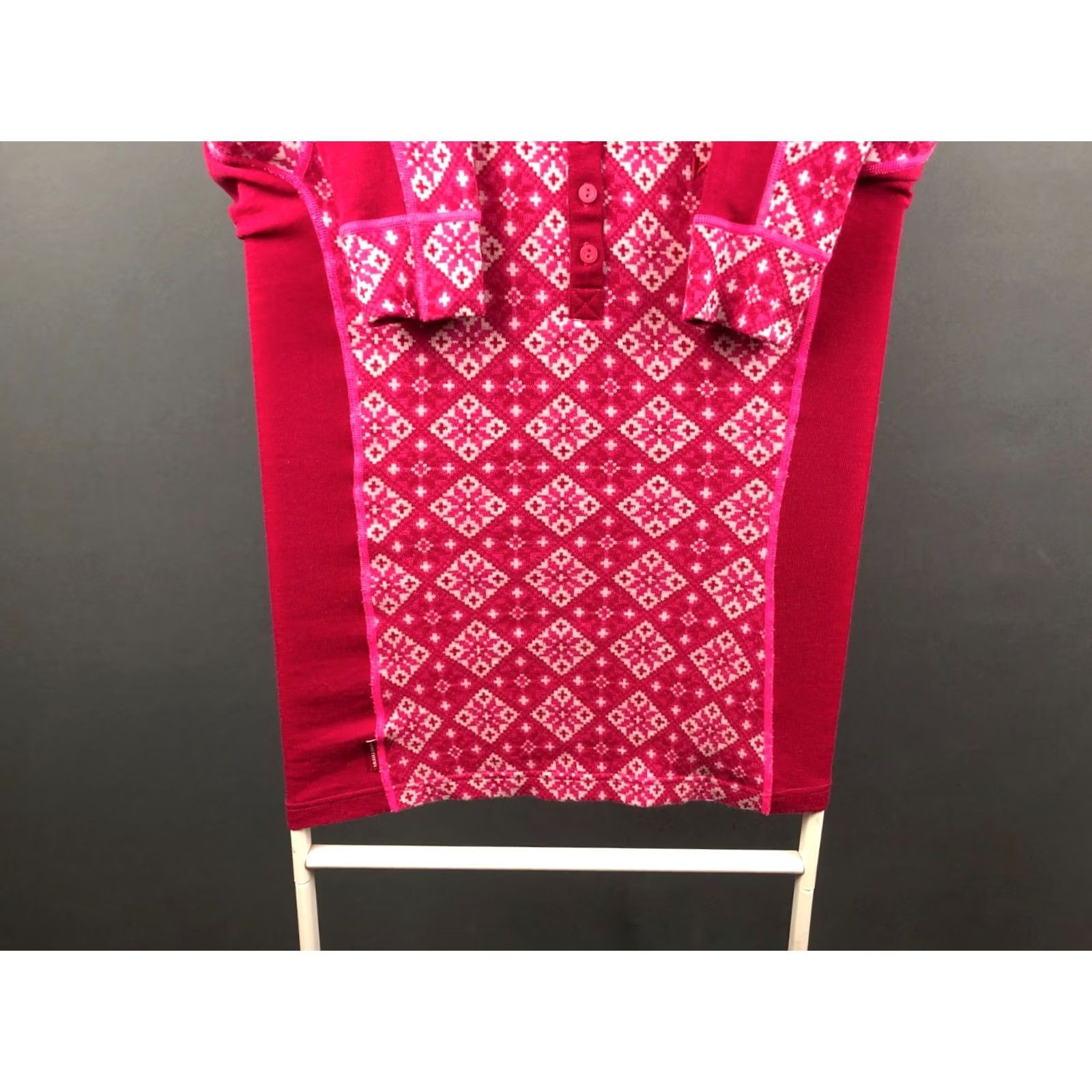 Vintage Kari Traa Women's Pink Geometric Patterned Wool Blend Jersey Top M Casual Size M / US 6-8 / IT 42-44 - 7 Thumbnail