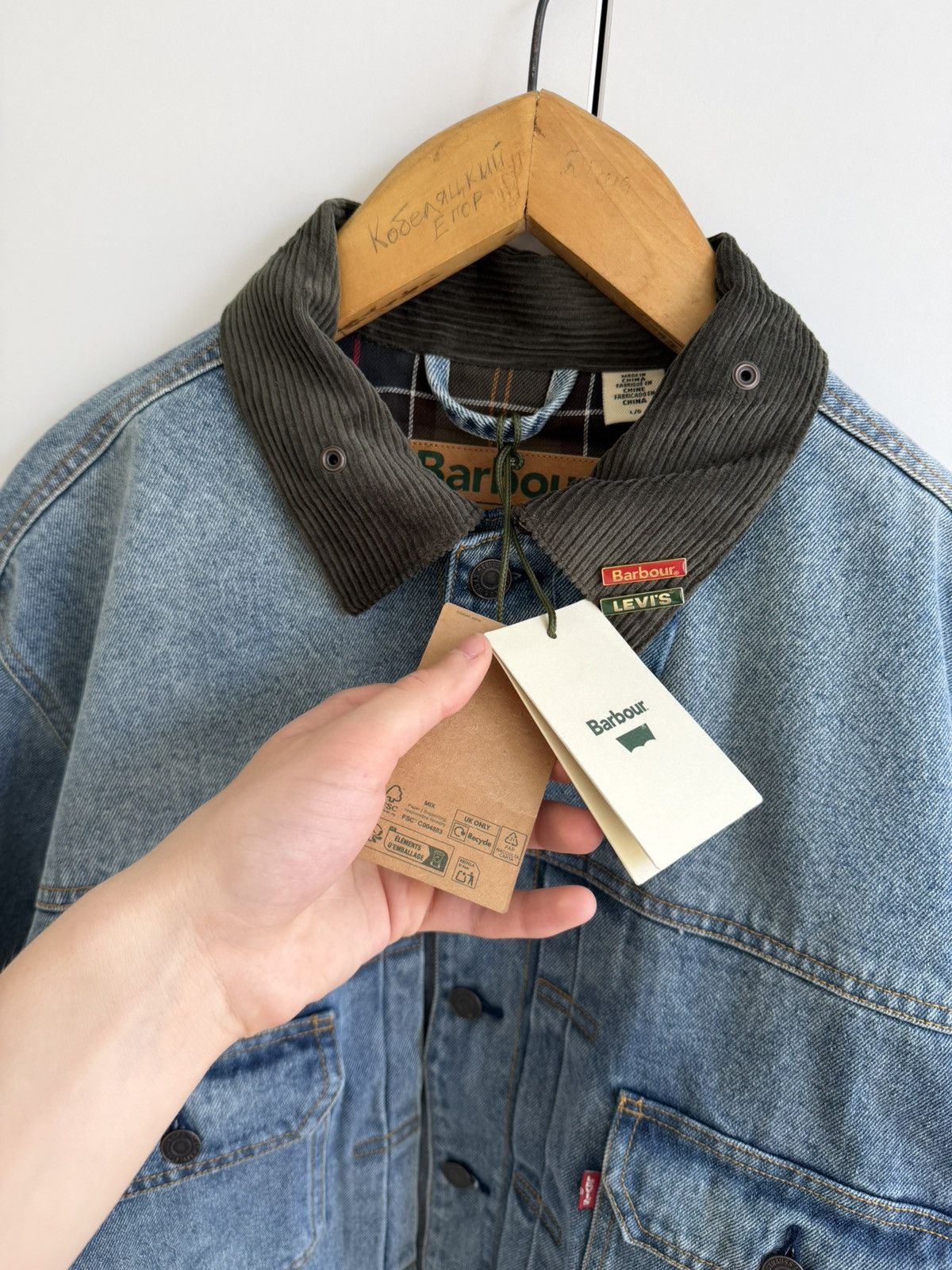 Barbour Barbour x Levi’s Denim Trucker Jacket Men’s Collar Vintage L Size US L / EU 52-54 / 3 - 3 Thumbnail