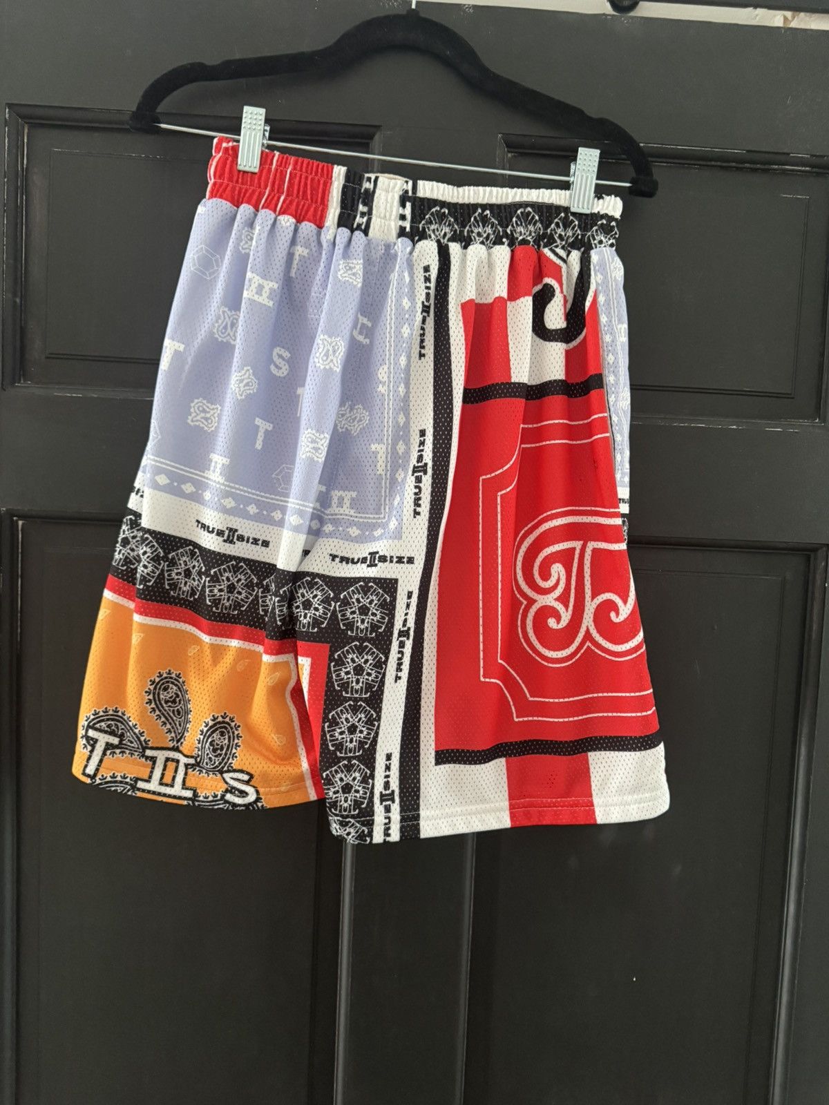Other Y2K Patchwork Mesh Basketball Shorts Multi Color Size US 33 - 1 Thumbnail