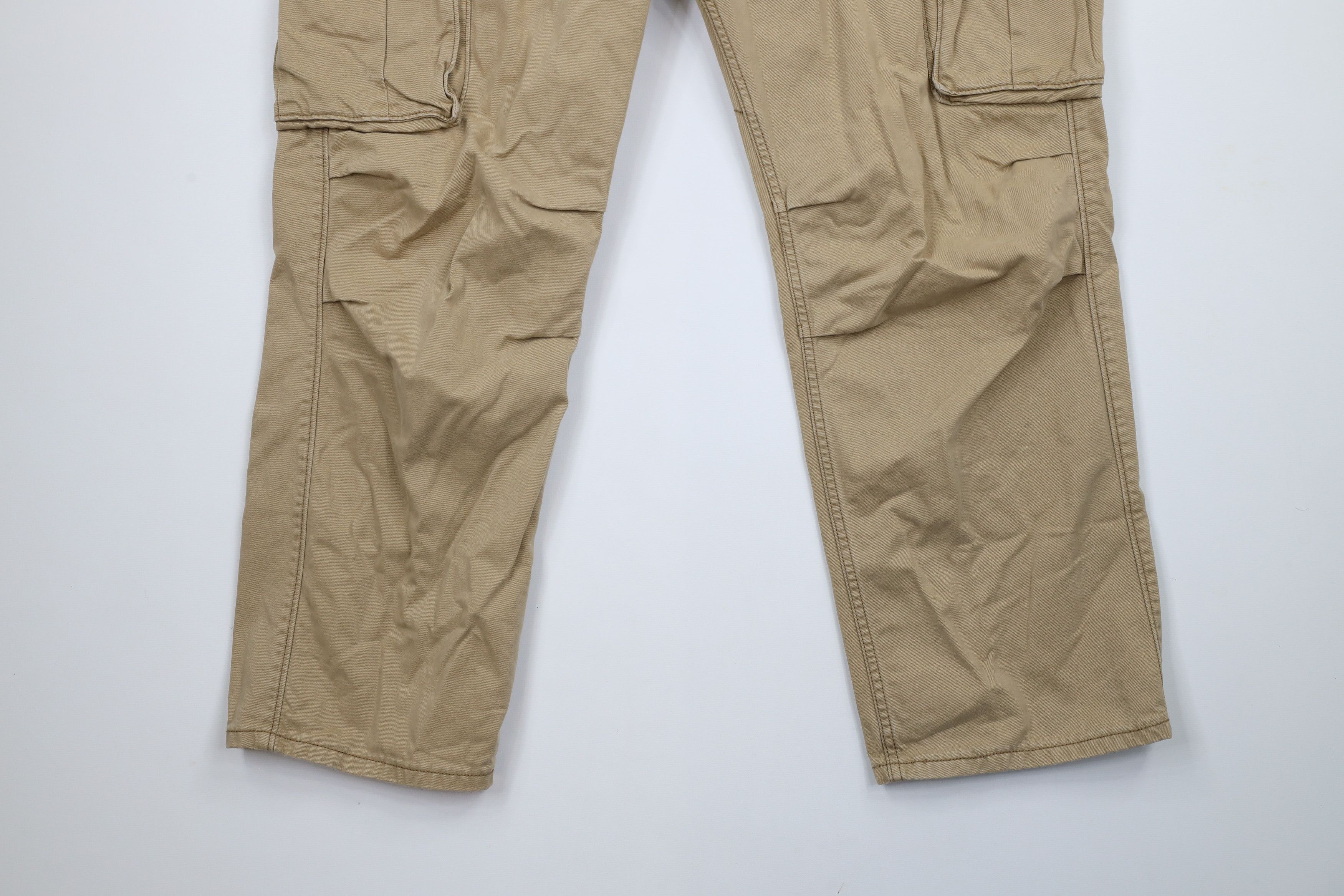 Levi's × Vintage Vintage Y2K Levis Baggy Wide Leg Cargo Pants Beige Cotton Size 40 - 4 Thumbnail