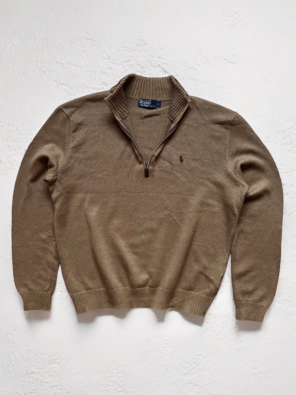 RALPH LAUREN VINTAGE WOOL QUARTER ZIP 1/4 SWEATER HEAVY KNIT