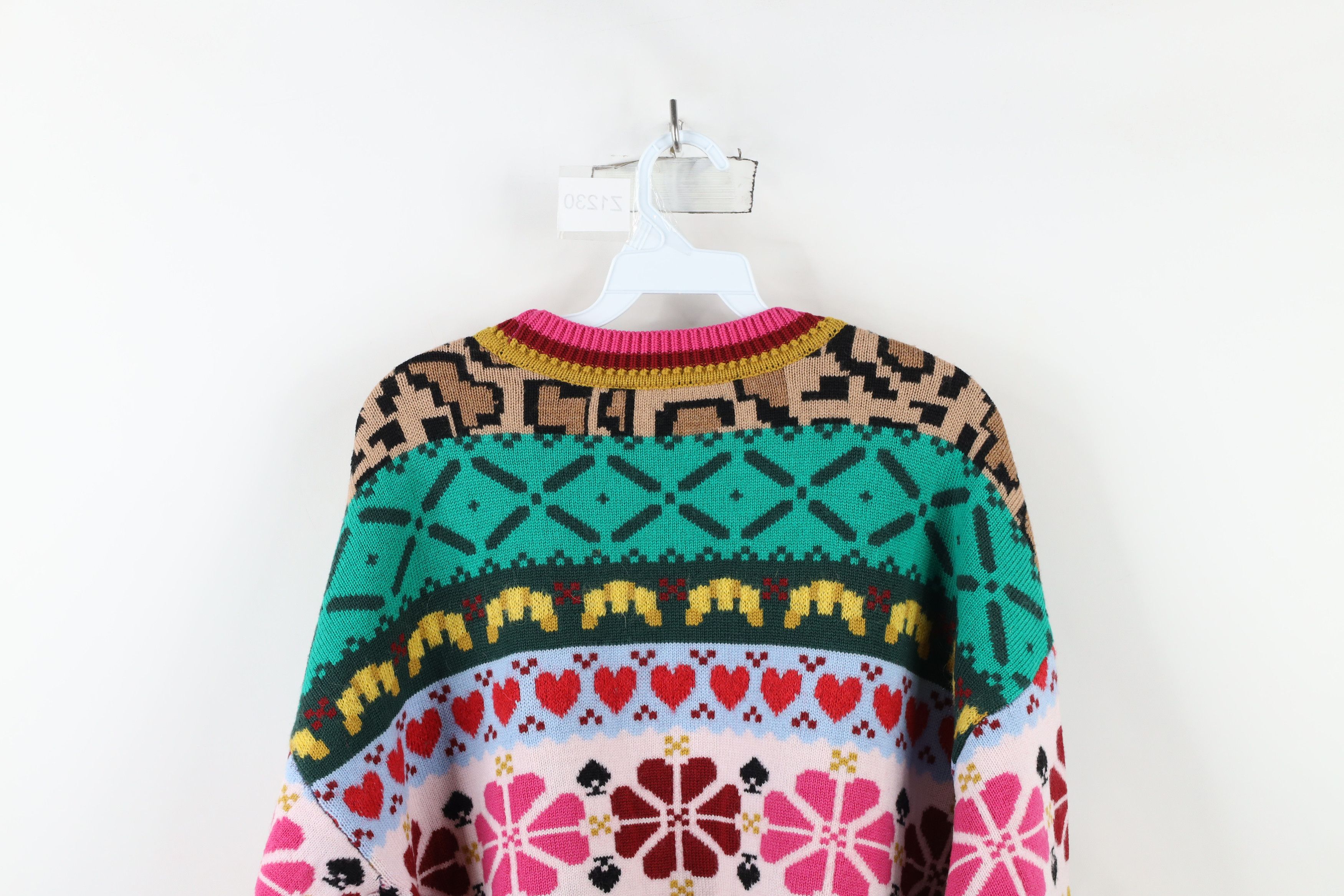 Kate Spade × Vintage Kate Spade Mohair Blend Knit Intarsia Flower Heart Sweater Size L / US 10 / IT 46 - 11 Thumbnail