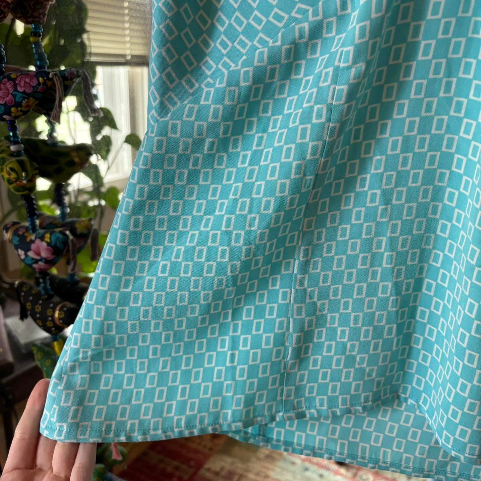 Vintage Vintage Liz Claiborne Y2K Turquoise Aqua Blouse 8 Silk Size S / US 4 / IT 40 - 5 Thumbnail