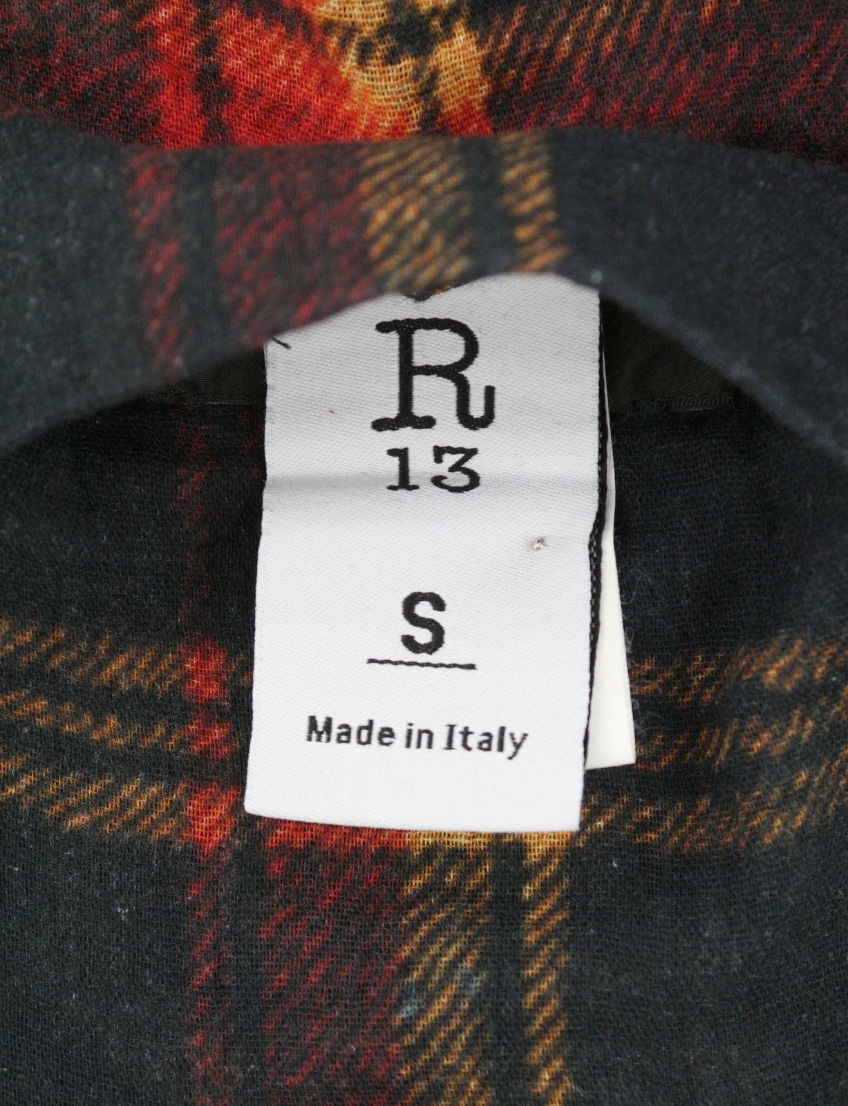 R13 REVERSIBLE DROP NECK S Red Plaid With Leaf Camo 86561 Size S / US 4 / IT 40 - 9 Thumbnail