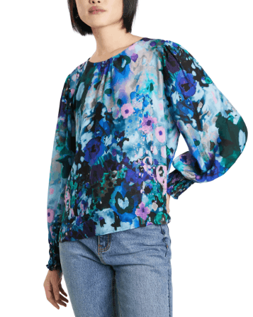Desigual BLUS CAIRO REP S Colourful Floral Blouse 88937 Size S / US 4 / IT 40 - 2 Thumbnail