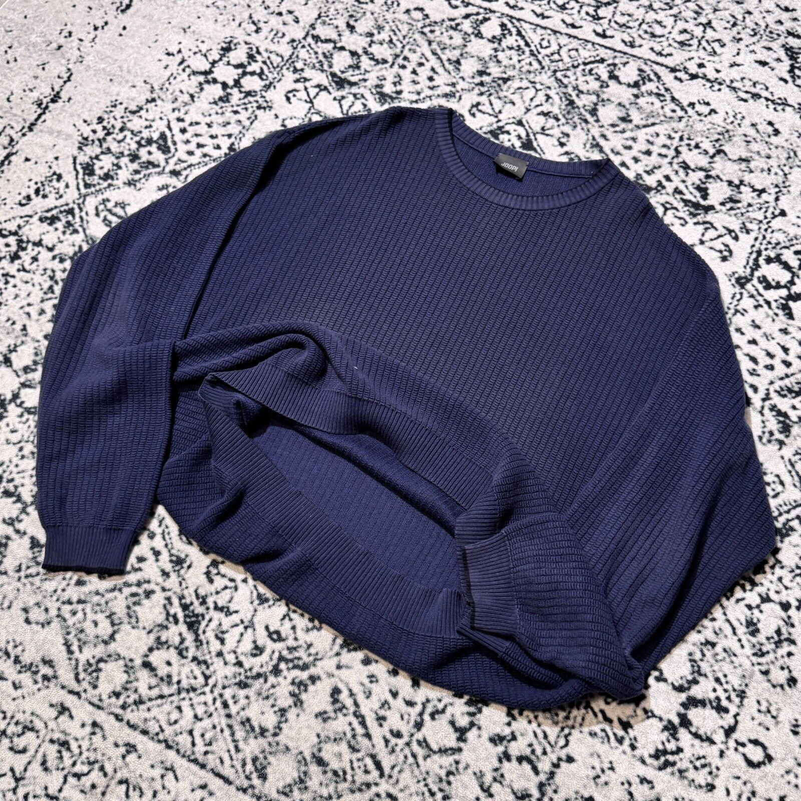 Joop! × Vintage Vintage Joop Unisex Navy Blue Cotton Sweater Size L Y2K 90s Size US L / EU 52-54 / 3 - 9 Thumbnail
