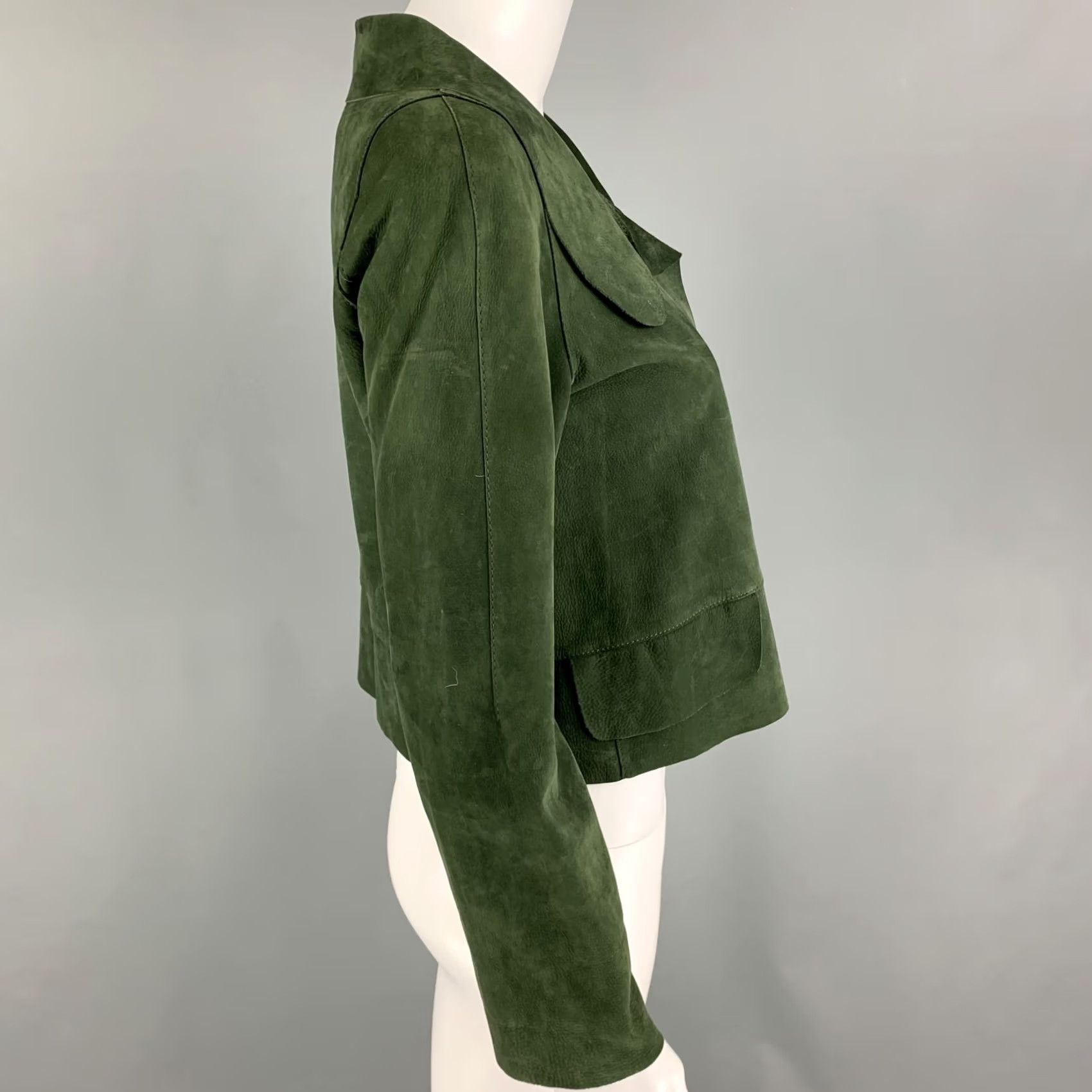 Marni MARNI Jacket Womens 4 Green Size Suede Buttoned Size S / US 4 / IT 40 - 2 Thumbnail