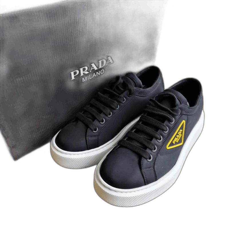 Prada PRADA Macro Sneakers with Yellow Triangle Logo-yf Size US 9.5 / EU 42-43 - 1 Thumbnail