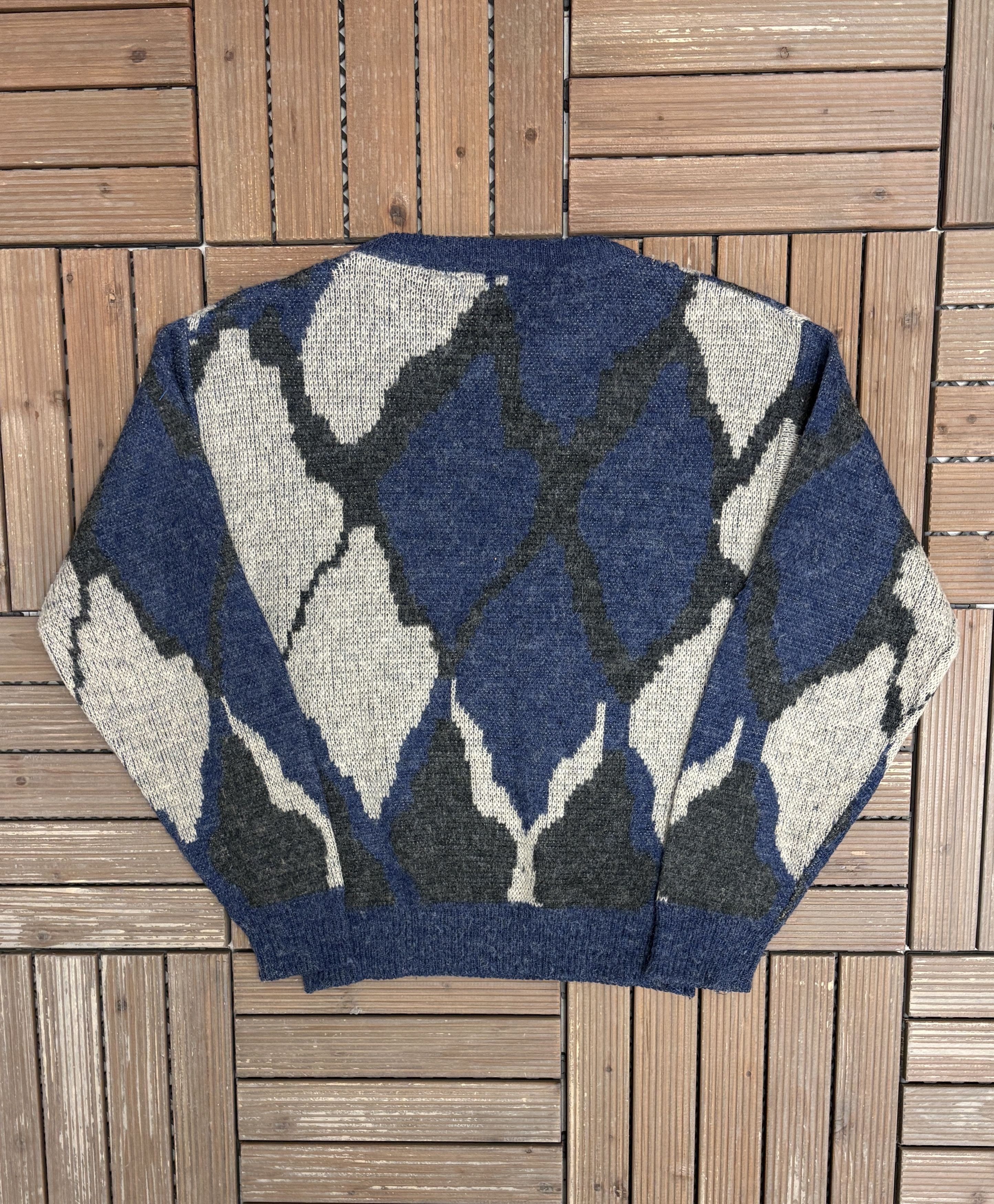 Vintage Saturdays Abstract Pattern Vintage Blue Knit Sweater Size US L / EU 52-54 / 3 - 3 Thumbnail