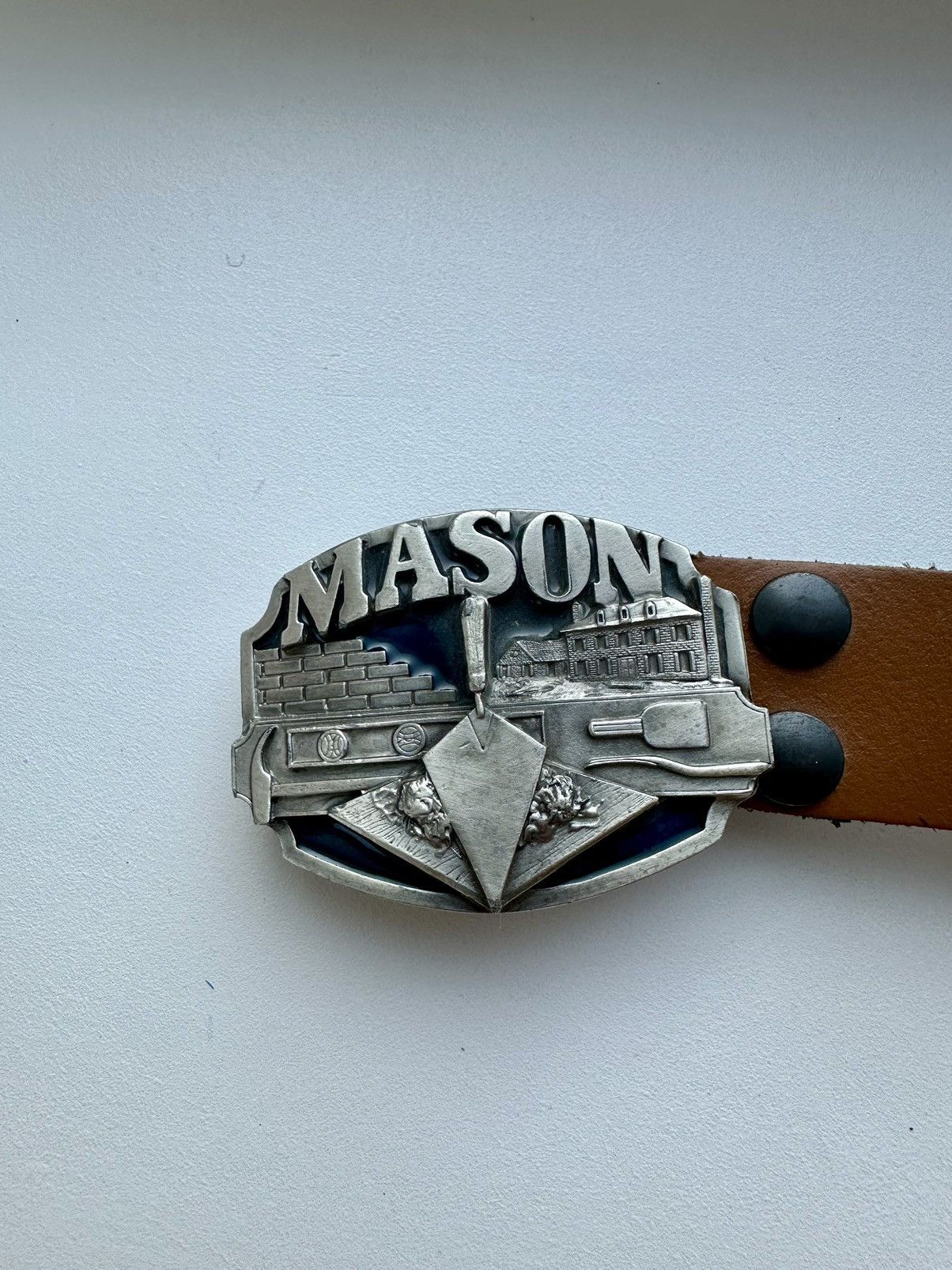 Other Vintage Leather Mason Belt Made in Usa Size ONE SIZE - 9 Thumbnail