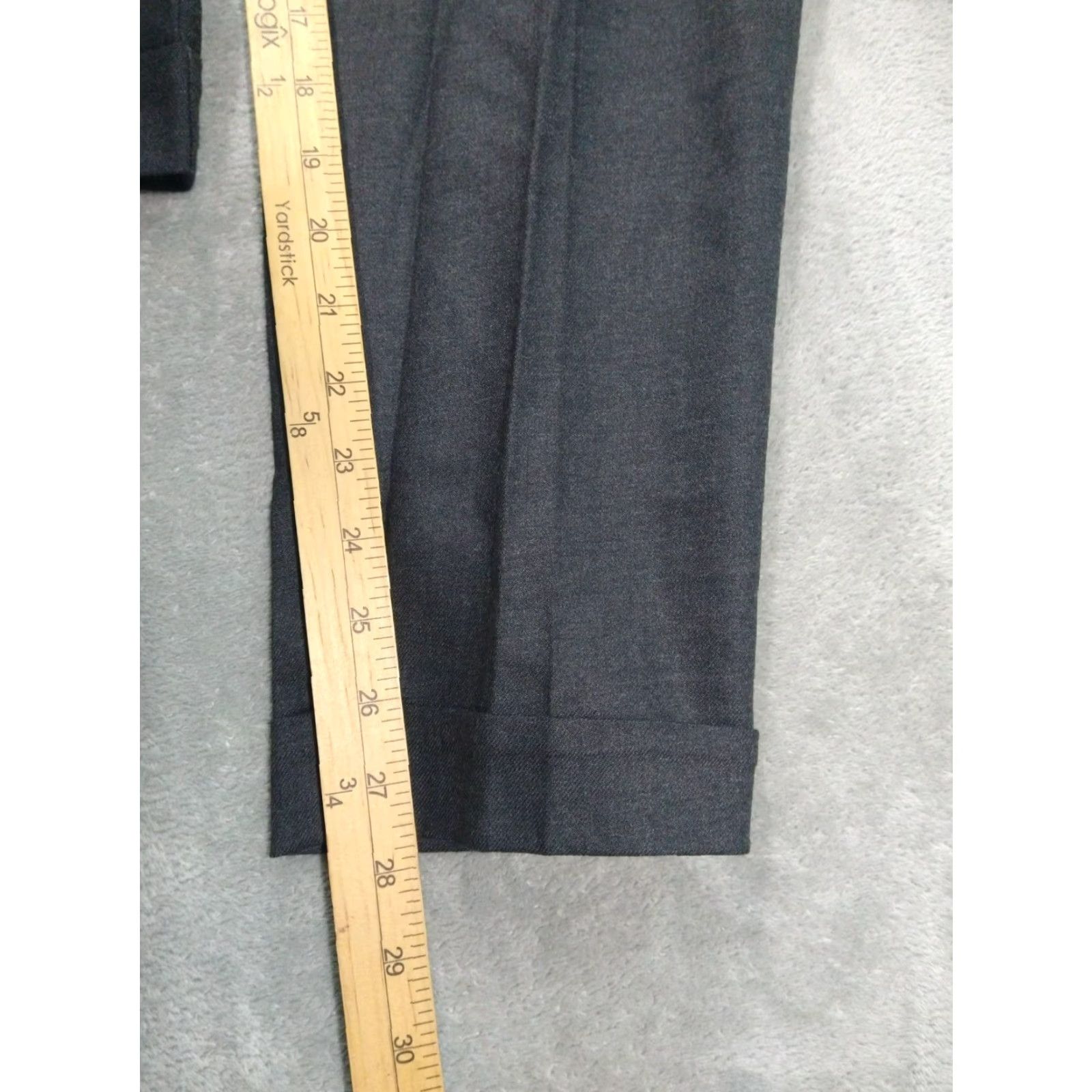 Eileen Fisher Eileen Fisher Pants Womens 10 Gray Wool Slim Taper Leg Trouser Cuffed Stretch Dress Pants Size 32" / US 10 / IT 46 - 5 Thumbnail