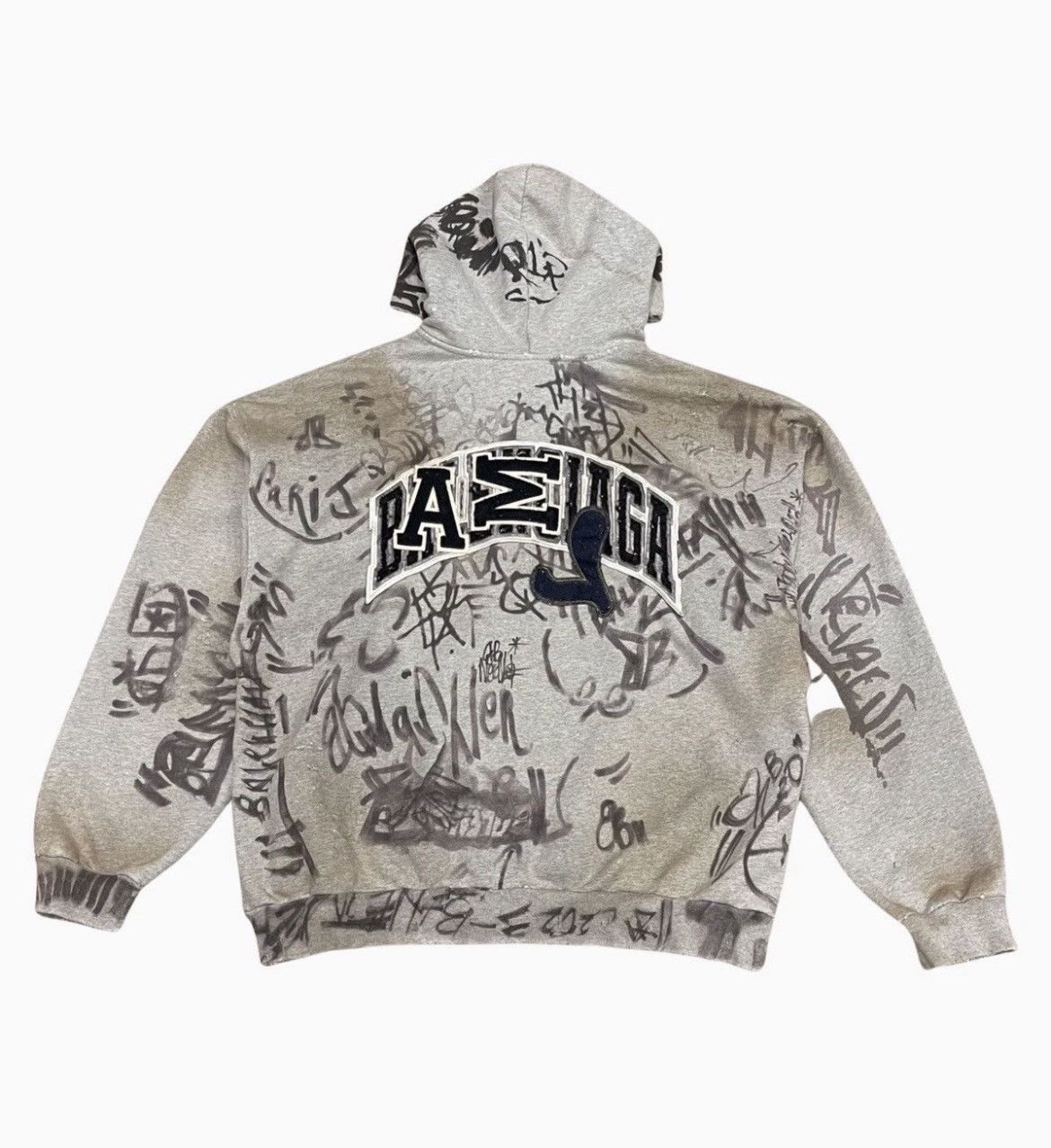 Balenciaga SS23 Balenciaga Skater Graffiti Distressed Zip Up Hoodie Size US M / EU 48-50 / 2 - 5 Thumbnail