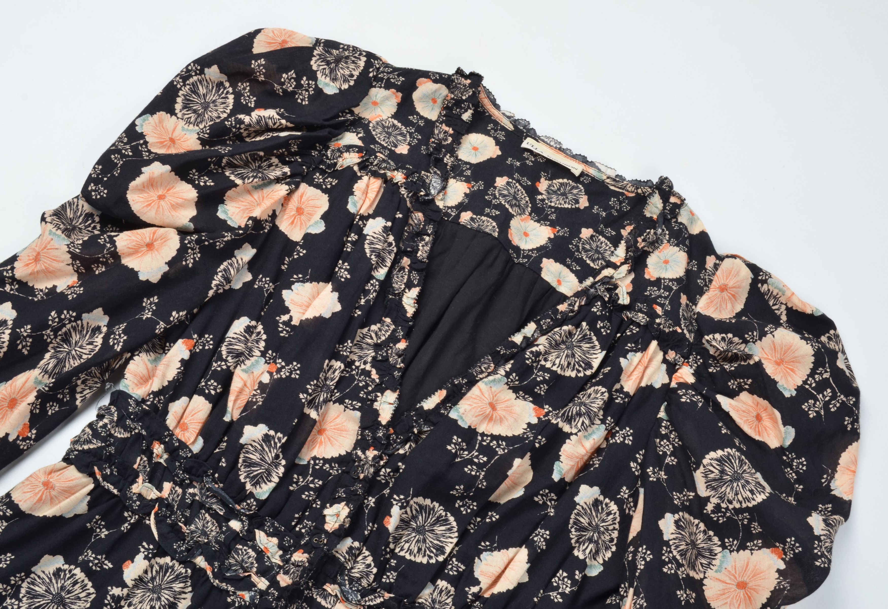 Ulla Johnson Ulla Johnson Floral Puff Long Sleeve Ruffle Dress Size M / US 6-8 / IT 42-44 - 5 Thumbnail