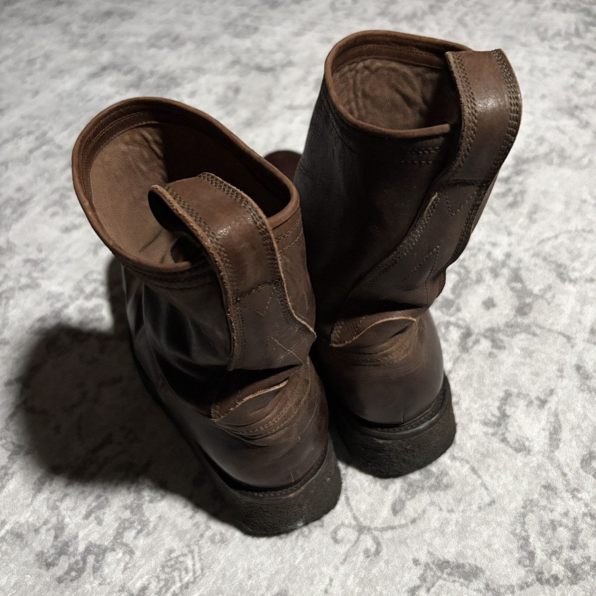 GOA GOA Pull On Leather Engineer Boots Crepe Sole Brown Size US 9.5 / EU 42-43 - 6 Thumbnail