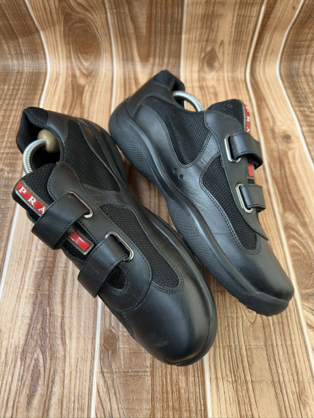 Prada Prada Americas Cup Velcro Straps Red Tab Leather Sneaks Size US 7.5 / EU 40-41 - 10 Thumbnail
