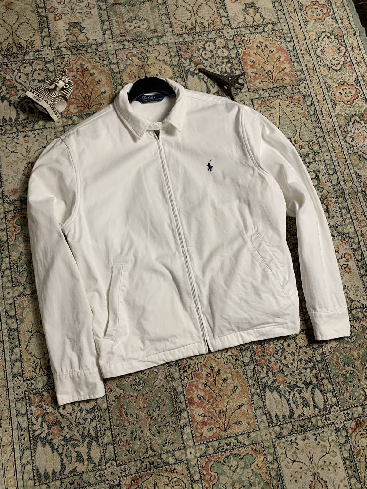 Polo Ralph Lauren × Ralph Lauren × Vintage Rare Vintage Polo Ralph Lauren White Zip Up Jacket Pony Logo Size US L / EU 52-54 / 3 - 5 Thumbnail