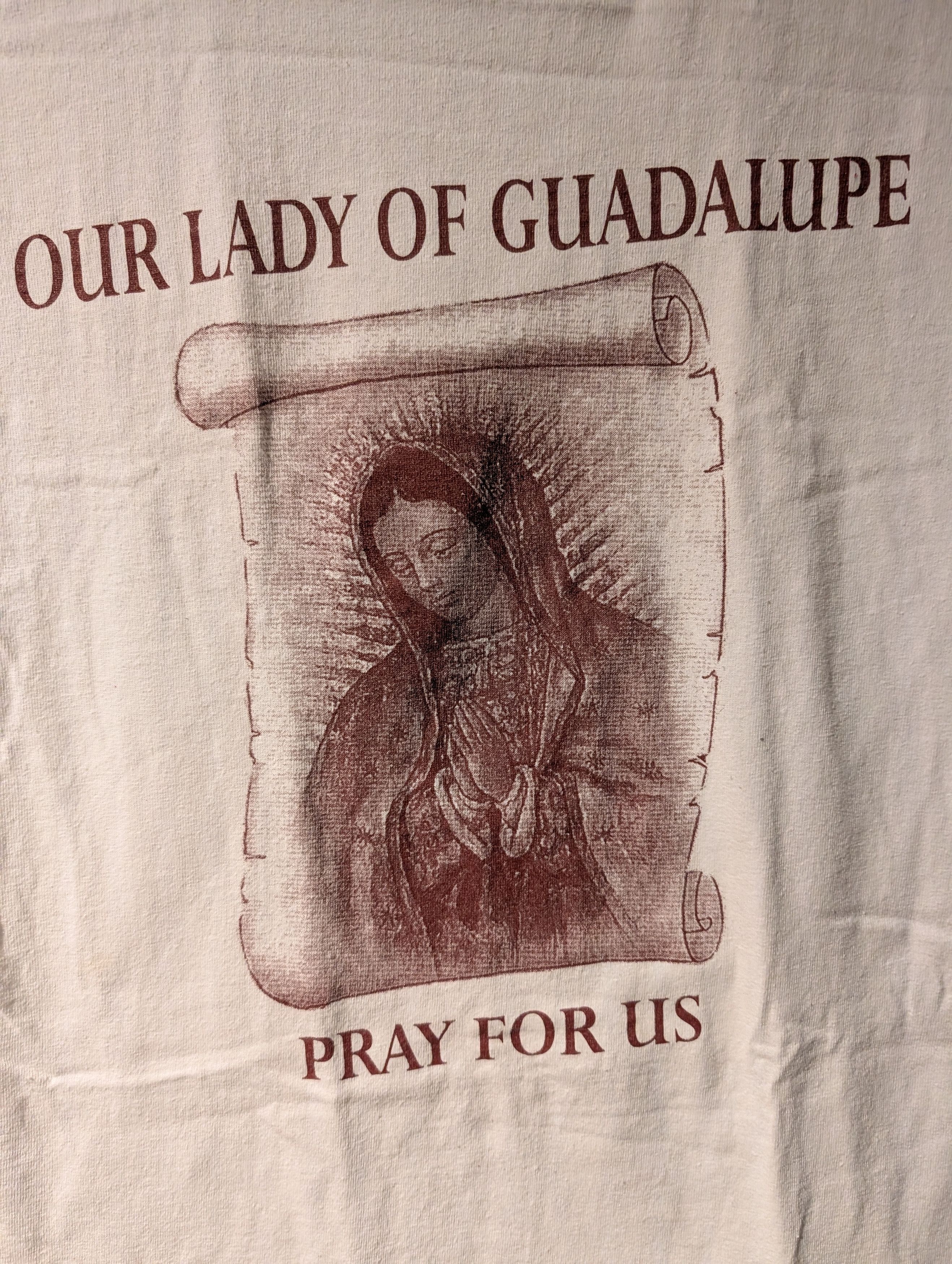Vintage Vintage Y2K Our Lady of Guadalupe Pray for Us White T-Shirt Size US S / EU 44-46 / 1 - 2 Thumbnail