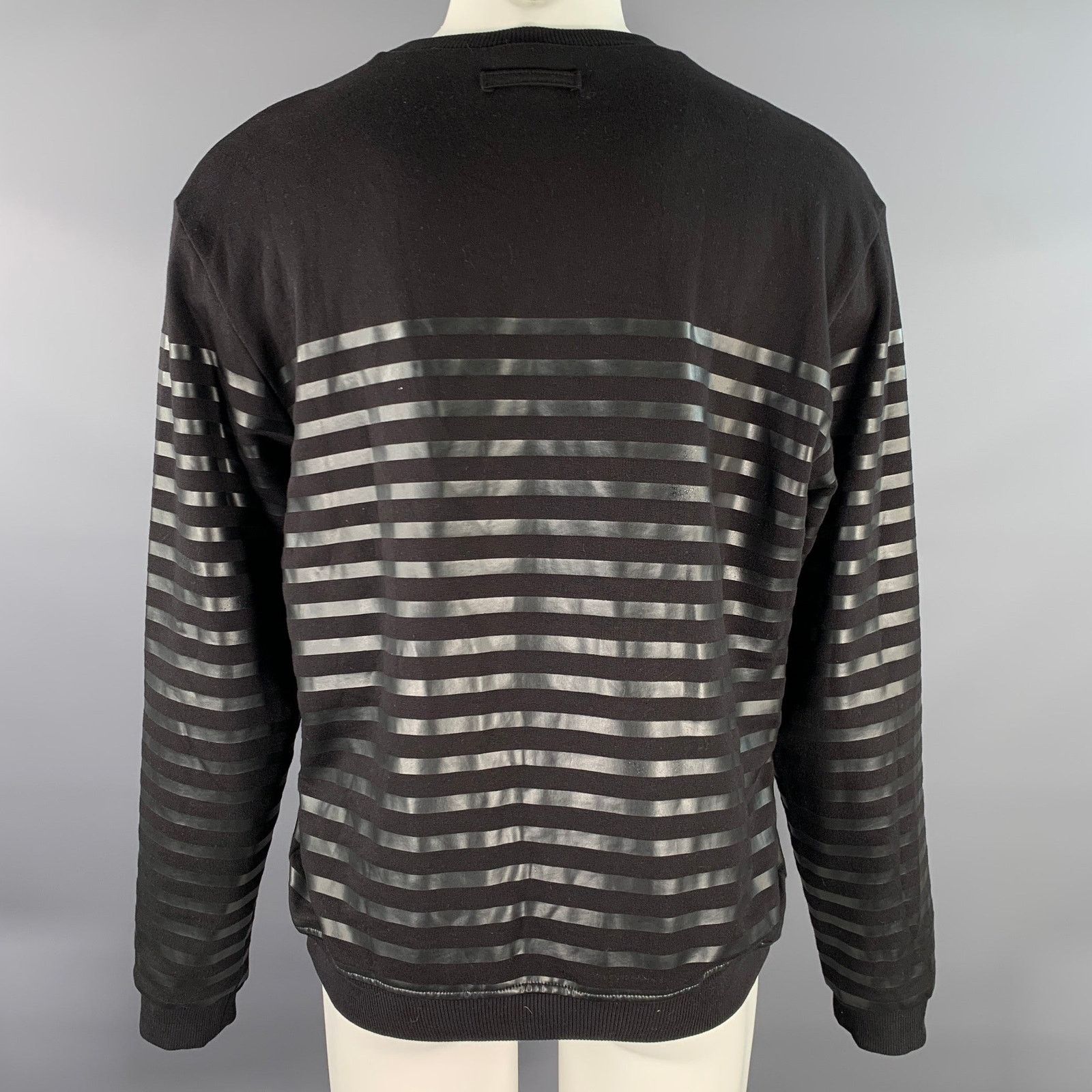 Jean Paul Gaultier JEAN PAUL GAULTIER Black Stripe Cotton Crew-Neck Pullover Size US M / EU 48-50 / 2 - 4 Thumbnail