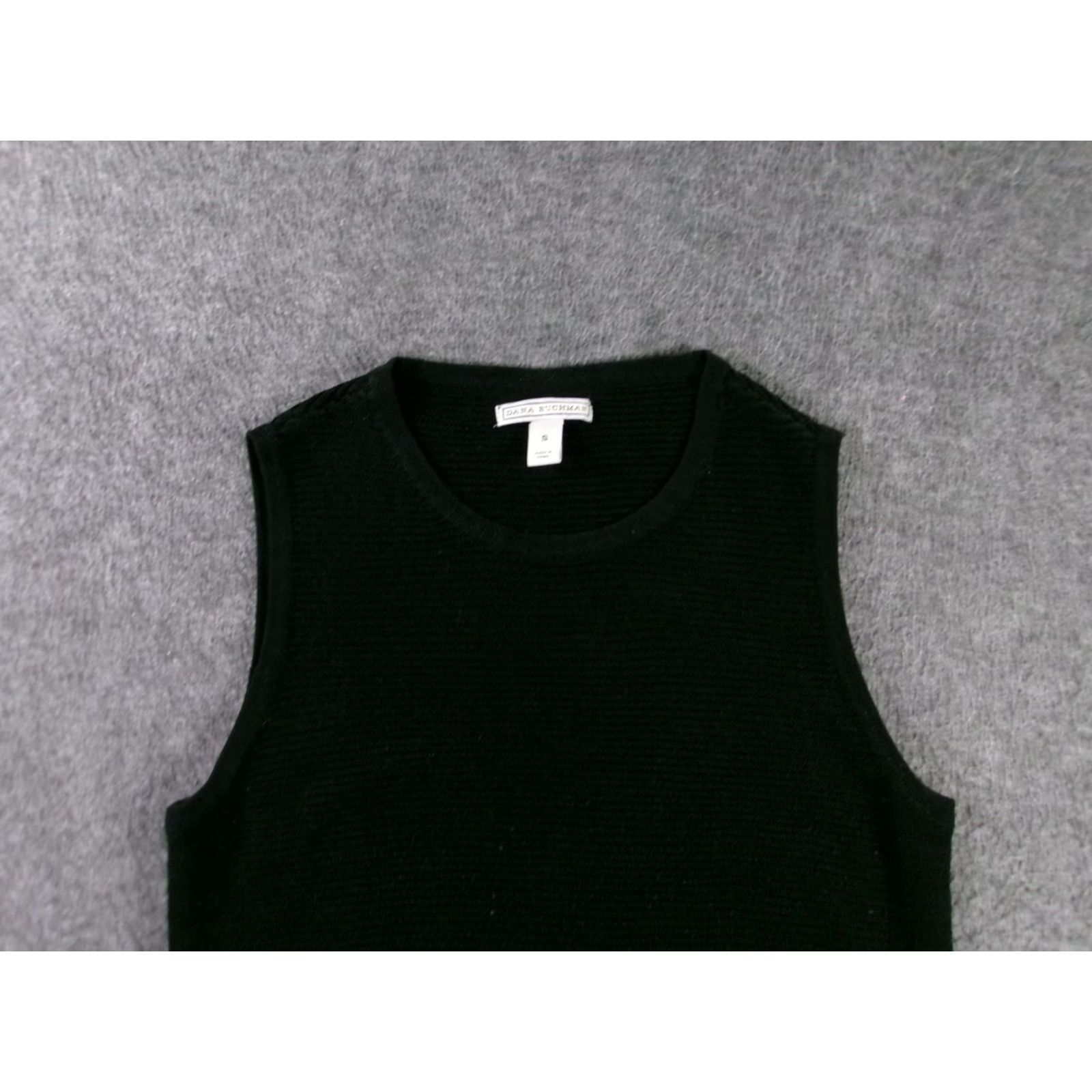 Vintage Dana Buchman Tank Top Women Small Black Ribbed Knit Shell Layer Capsule Base Size S / US 4 / IT 40 - 3 Thumbnail