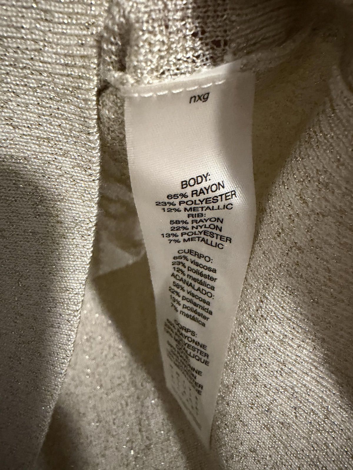Other White House Black Market Beige Metallic Knit Sweater XL Size XL / US 12-14 / IT 48-50 - 6 Thumbnail