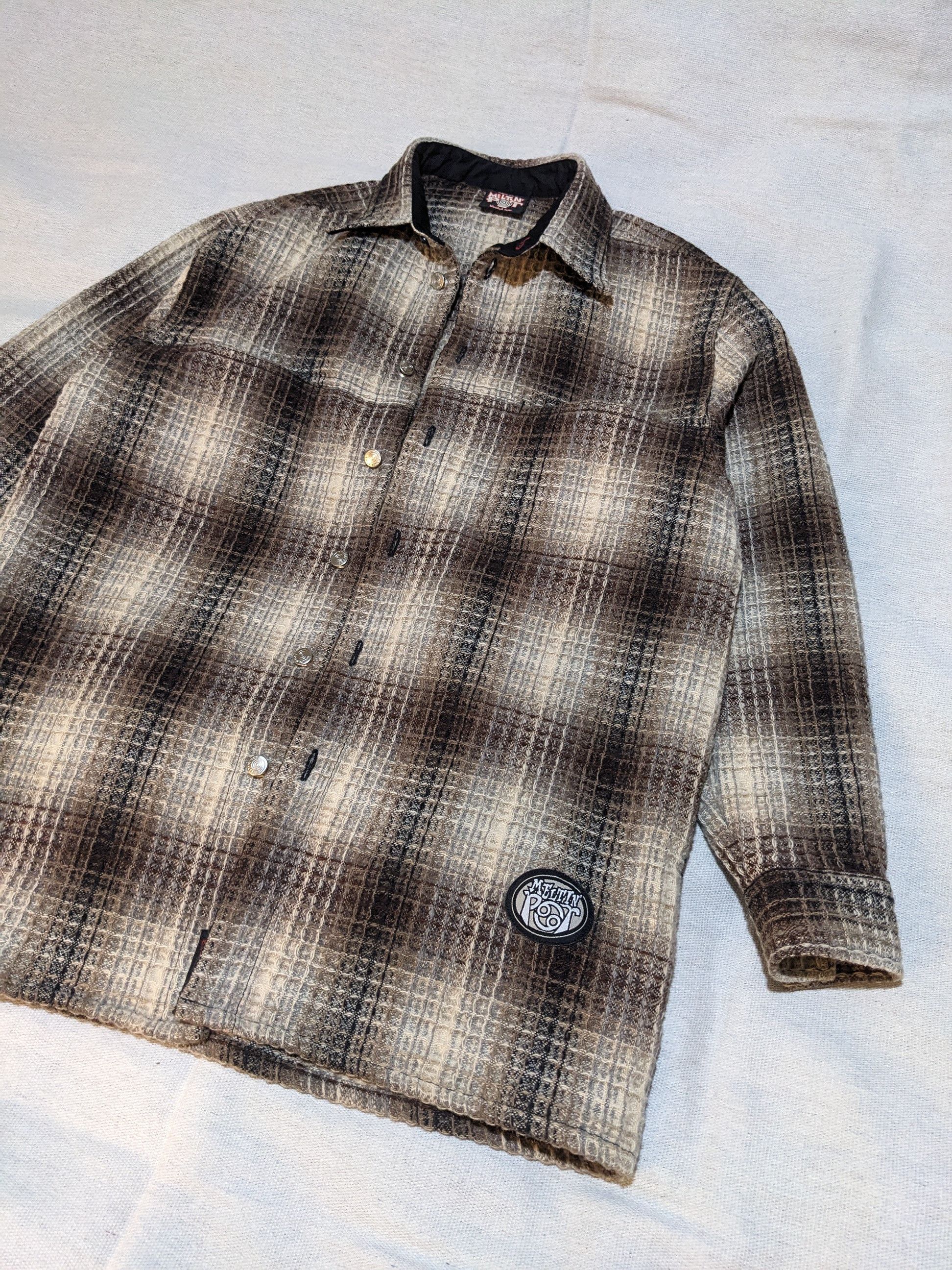 Image of Vintage Wool Blend Button Up Men's S in Tan Mix (Size Small)