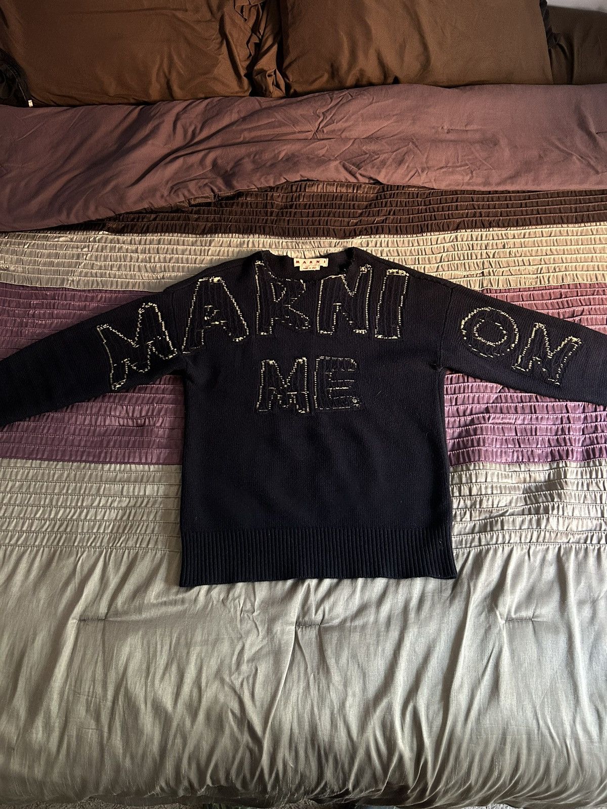 Marni ‘Marni On Me’ Navy Blue Knit Sweater Size US M / EU 48-50 / 2 - 1 Thumbnail