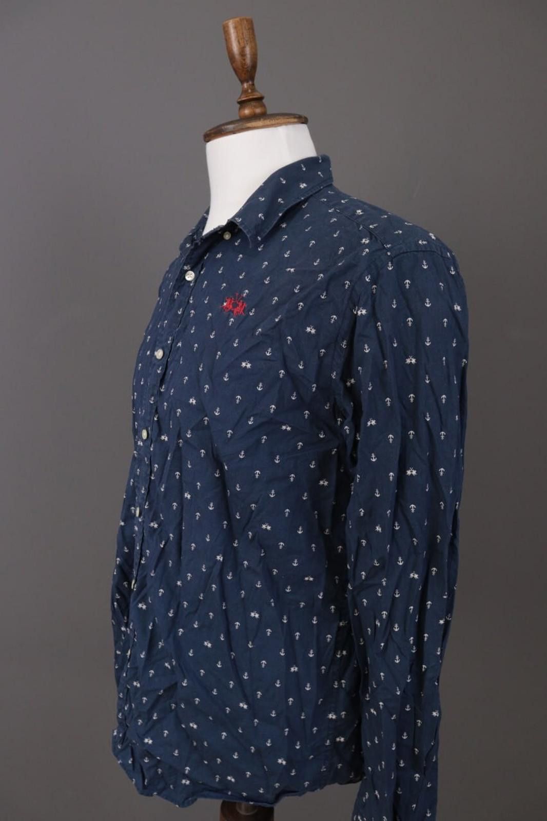 La Martina La Martina Buenos Aires Blue Printed Dress Shirt Size XL Size US XL / EU 56 / 4 - 5 Thumbnail