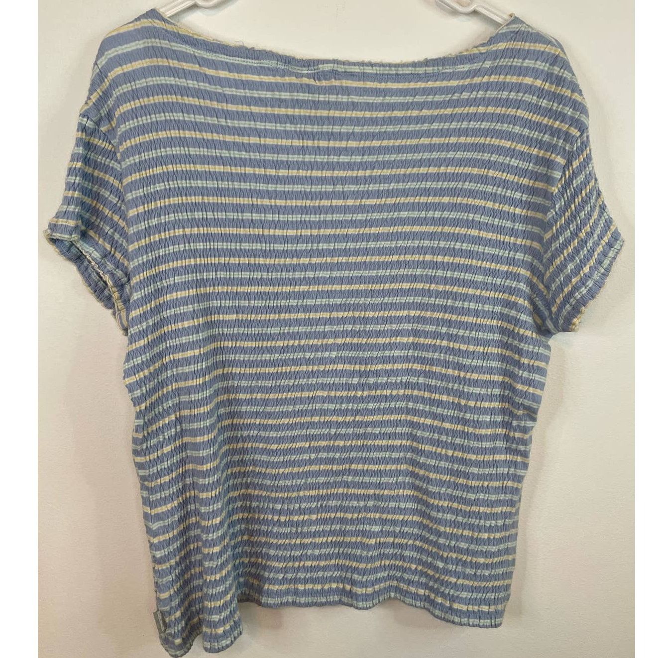 Woolrich Woolen Mills Woolrich Striped Tee S Oversized Lettuce Hem Crepe Plisse Size S / US 4 / IT 40 - 3 Thumbnail
