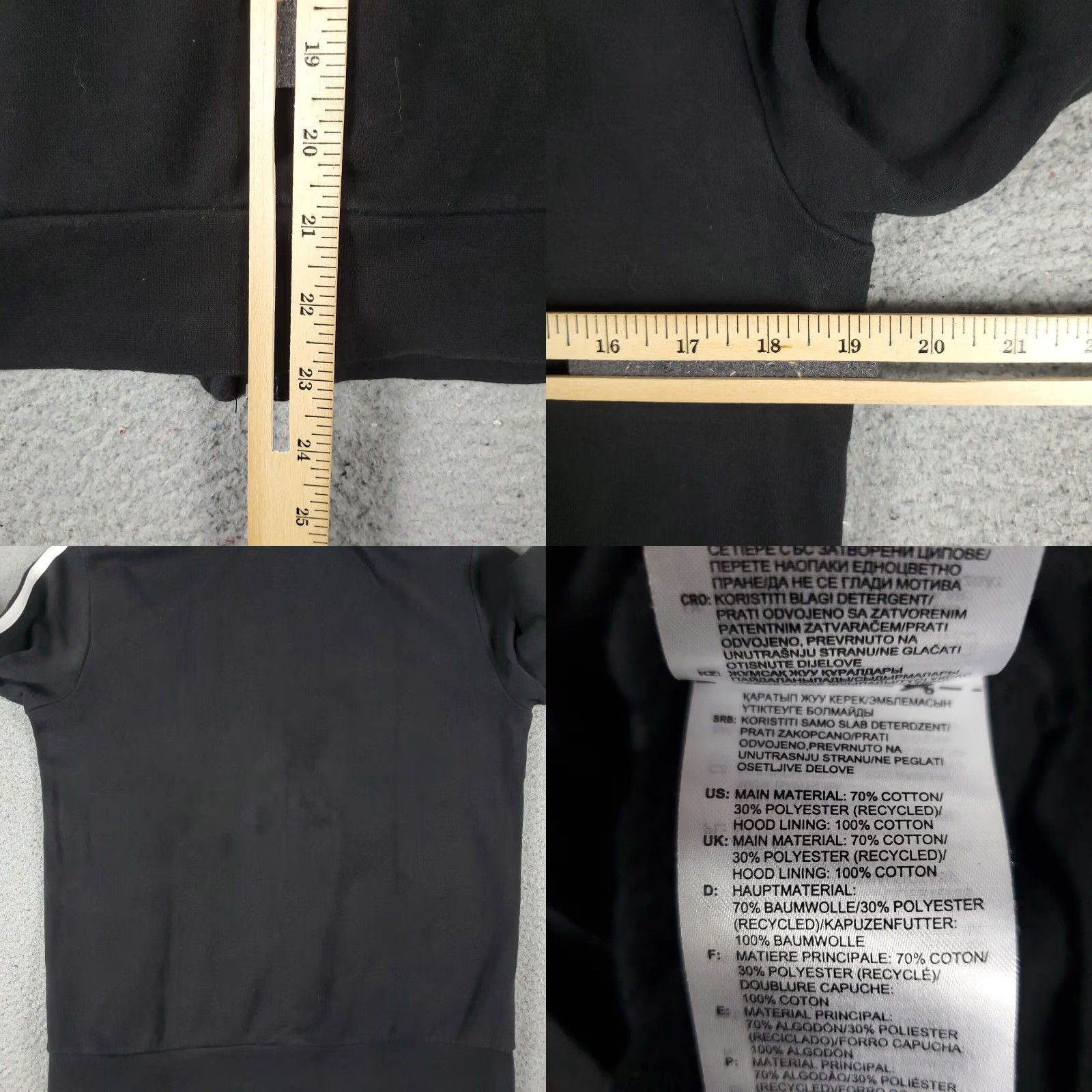 Adidas Adidas Full Zip Hoodie Sweater Women's Medium Black Cotton Blend Size M / US 6-8 / IT 42-44 - 8 Thumbnail