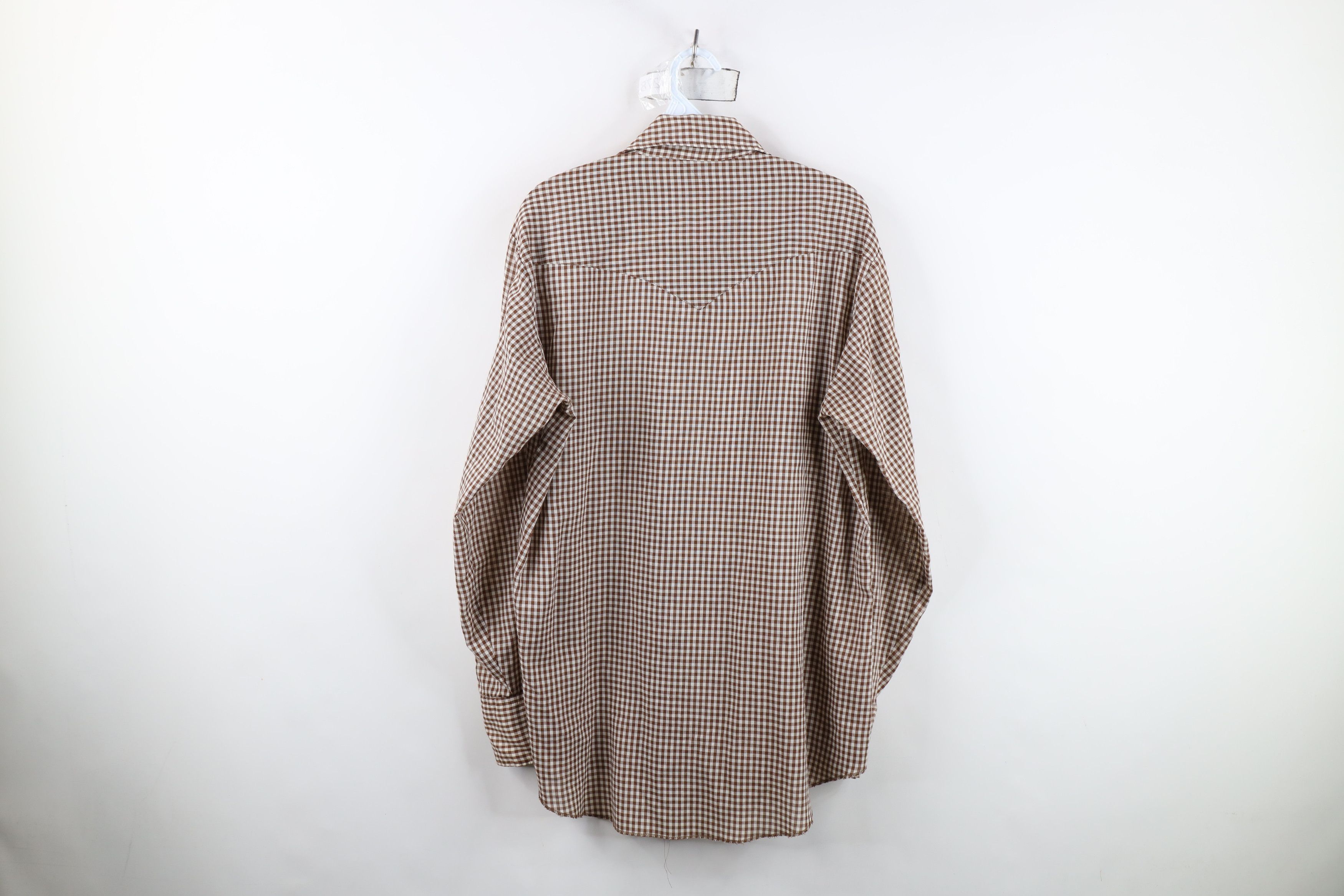 Vintage Vintage 70s Snap Button Collared Shirt Gingham Plaid USA Size US L / EU 52-54 / 3 - 11 Thumbnail